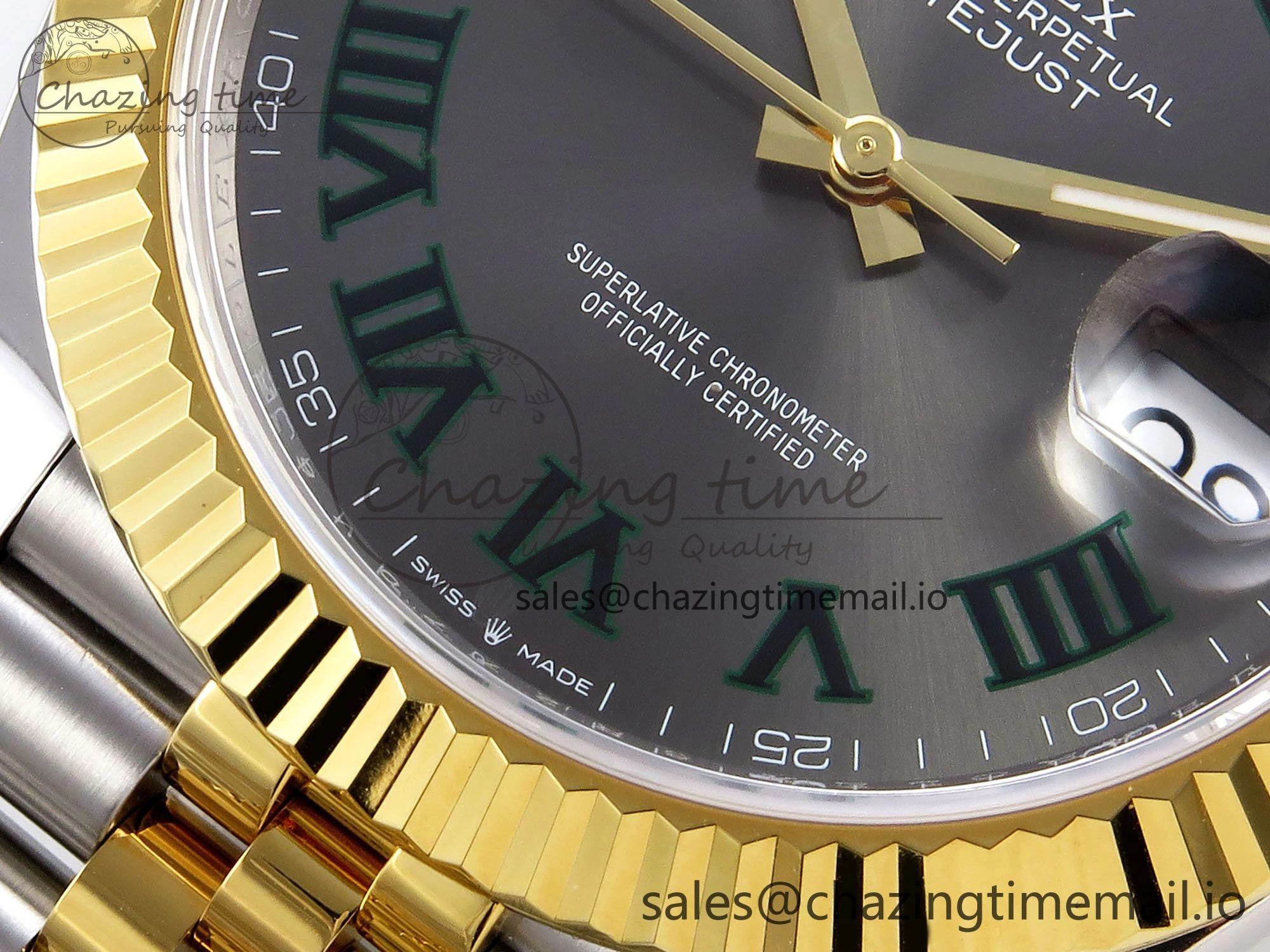 DateJust 41 SS YG ARF 1:1 Best Edition 904L Steel Gray Green Roman Dial on Jubilee Bracelet SH Timeless 1245