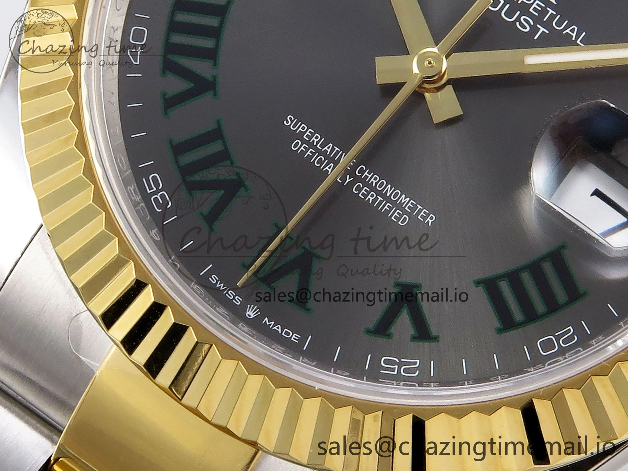 DateJust 41 SS YG ARF 1:1 Best Edition 904L Steel Gray Green Roman Dial on Oyster Bracelet SH3235 (Gain Weight) Sophisticated 1229