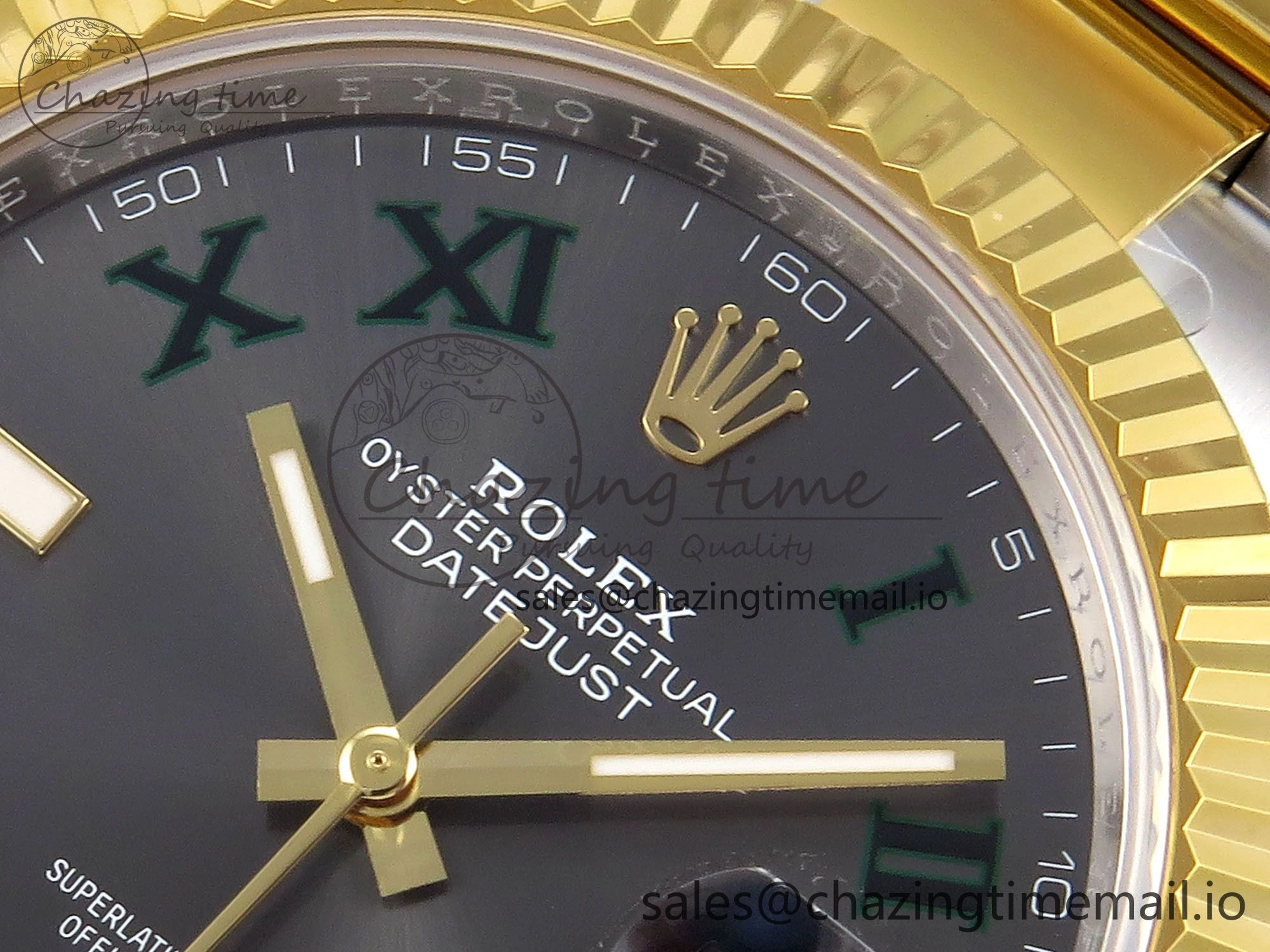 DateJust 41 SS YG ARF 1:1 Best Edition 904L Steel Gray Green Roman Dial on Oyster Bracelet SH Reliable 1254