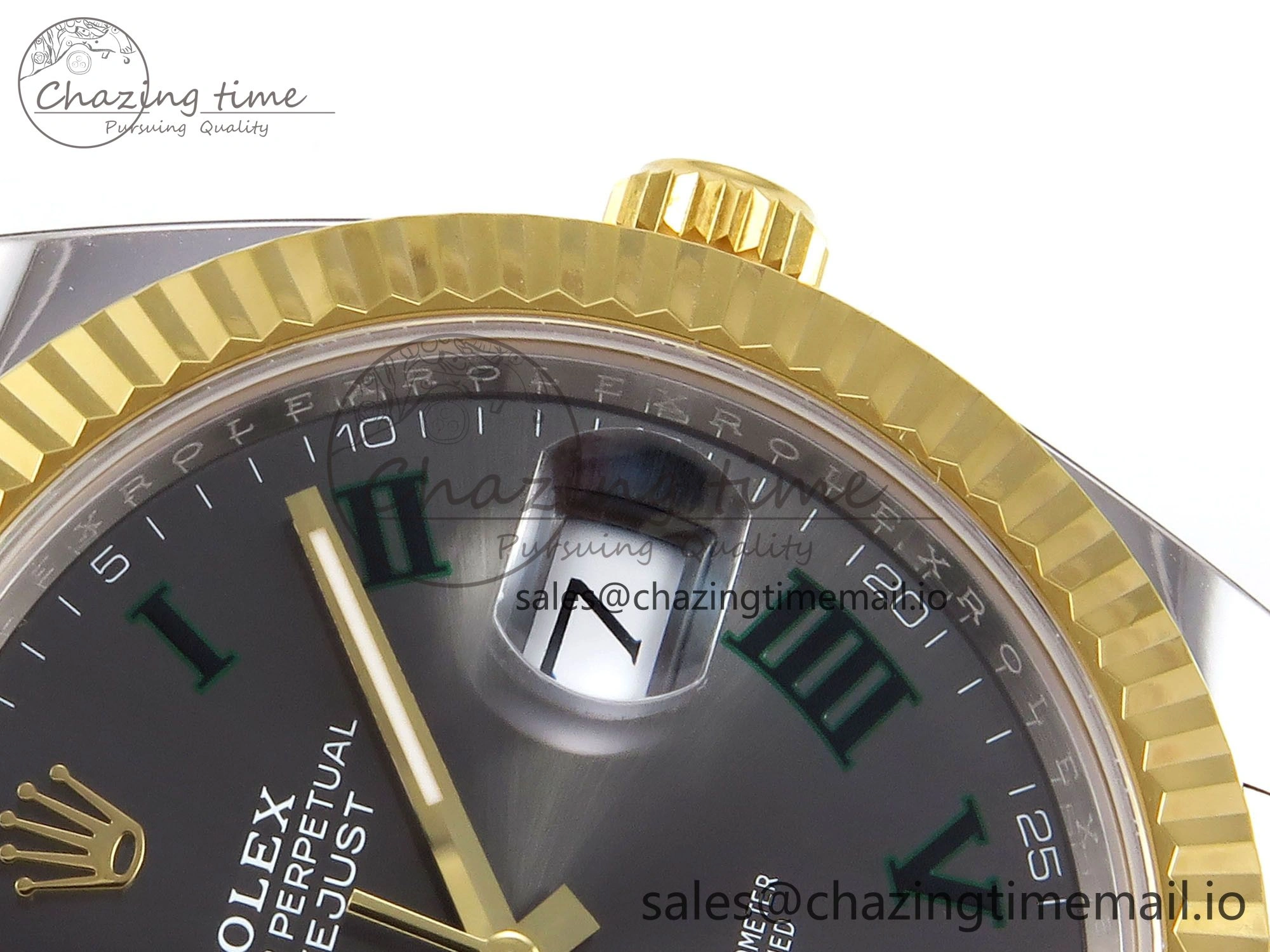 DateJust 41 SS YG ARF 1:1 Best Edition 904L Steel Gray Green Roman Dial on Oyster Bracelet SH Reliable 1254