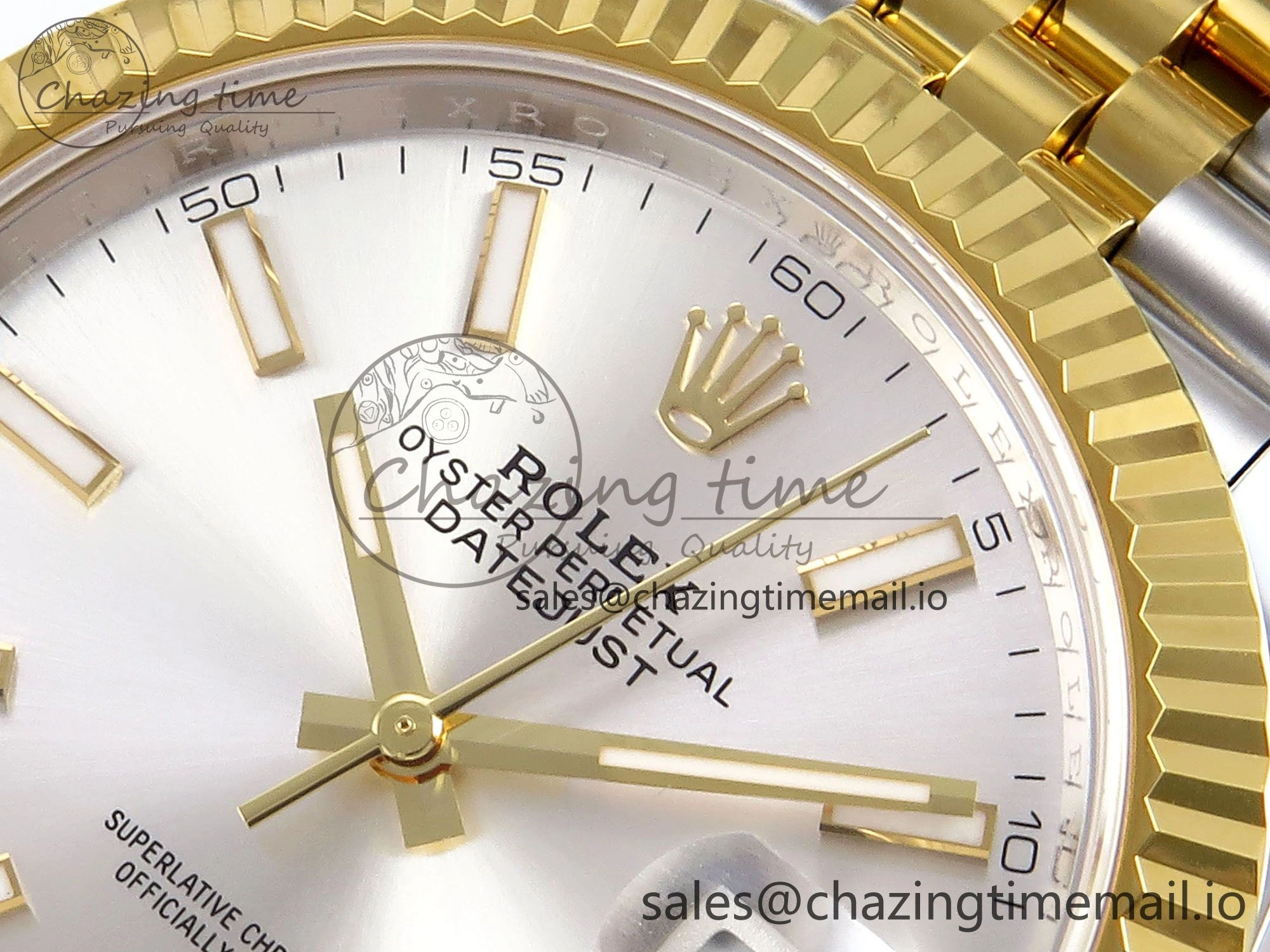 DateJust 41 SS YG ARF 1:1 Best Edition 904L Steel Silver Stick Dial on Jubilee Bracelet SH3235 (Gain Weight) Flexible 1227