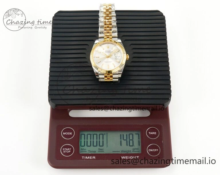 DateJust 41 SS YG ARF 1:1 Best Edition 904L Steel Silver Stick Dial on Jubilee Bracelet SH3235 (Gain Weight) Flexible 1227