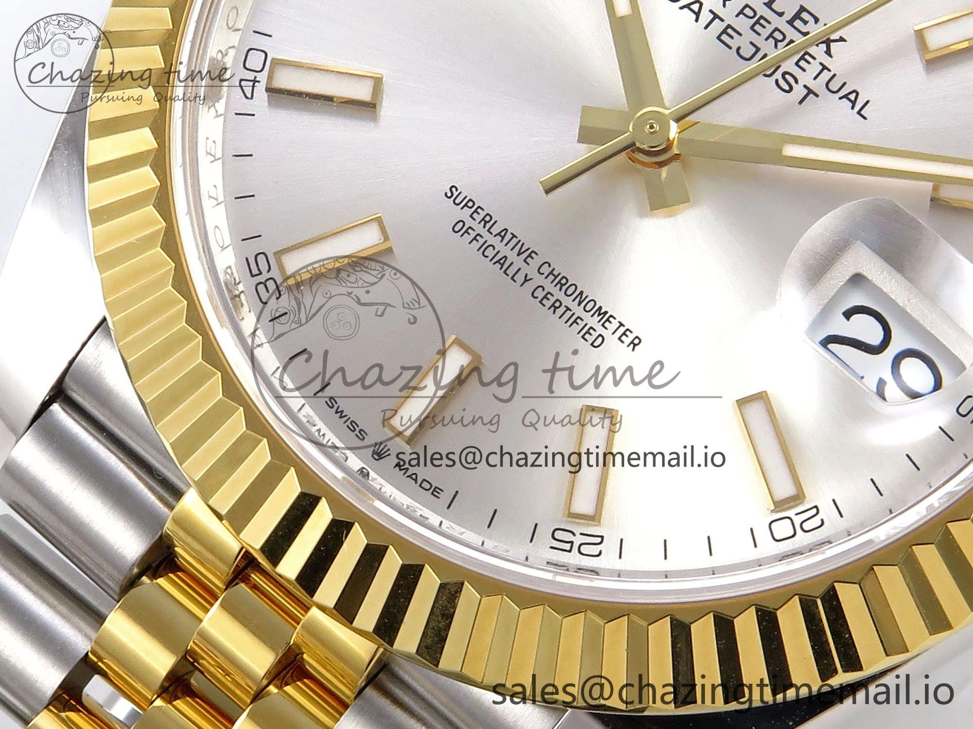 Affordable DateJust 41 SS YG ARF 1:1 Best Edition 904L Steel Silver Stick Dial on Jubilee Bracelet SH 1251