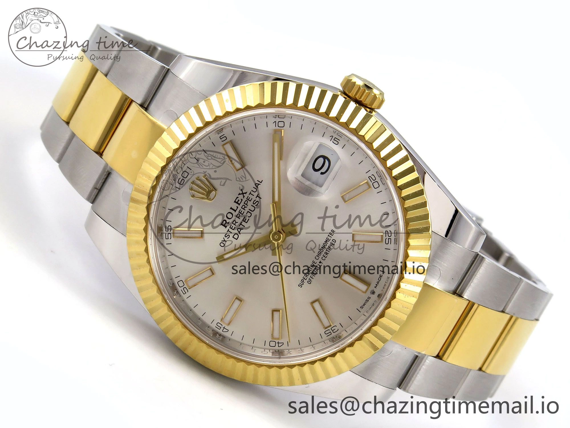 Sustainable DateJust 41 SS YG ARF 1:1 Best Edition 904L Steel Silver Stick Dial on Oyster Bracelet SH3235 (Gain Weight) 1234