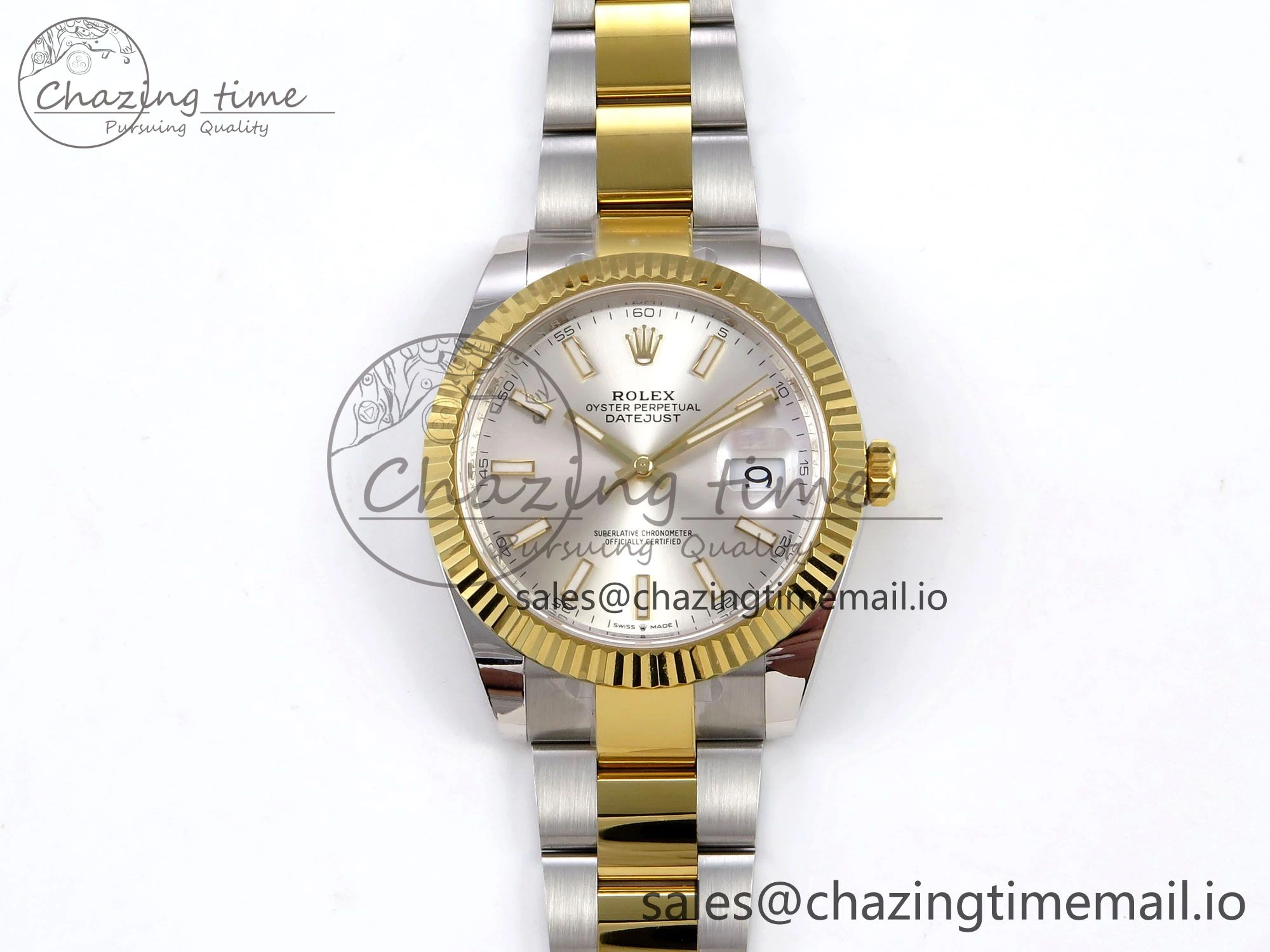 DateJust 41 SS YG ARF 1:1 Best Edition 904L Steel Silver Stick Dial on Oyster Bracelet SH MultiPurpose 1262