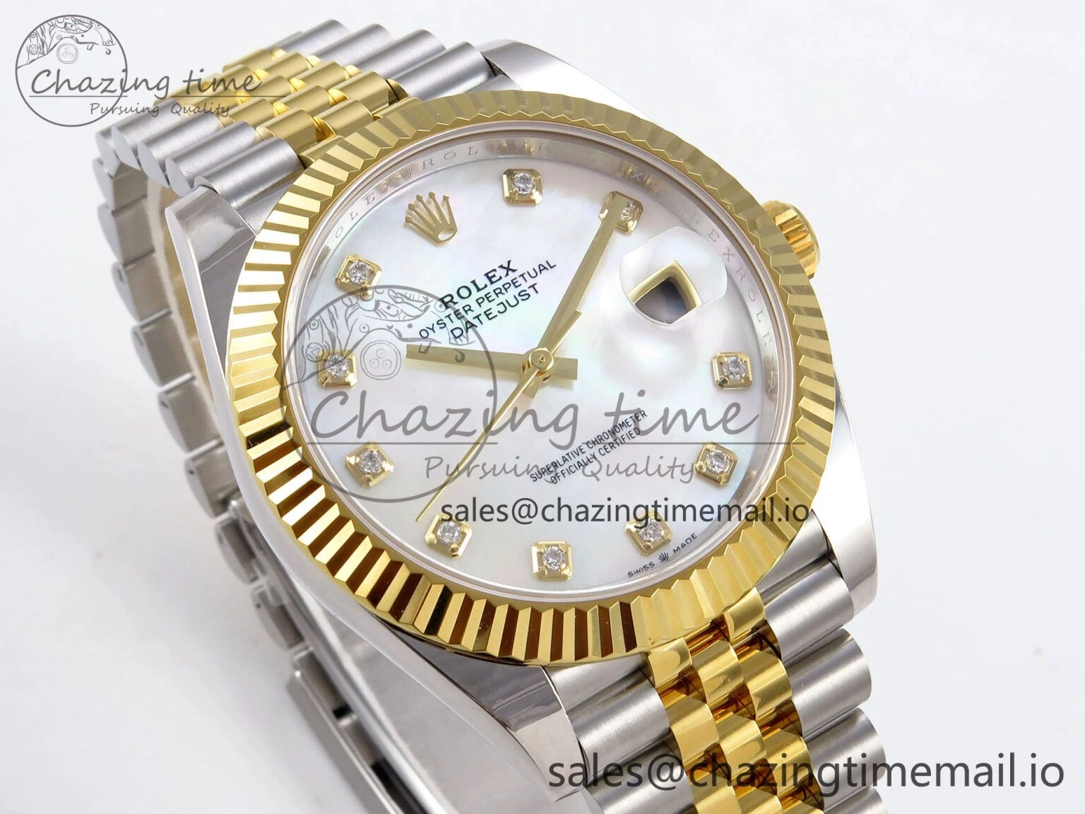 Functional DateJust 41 SS YG ARF 1:1 Best Edition 904L Steel White MOP Dial on Jubilee Bracelet SH3235 (Gain Weight) 1222