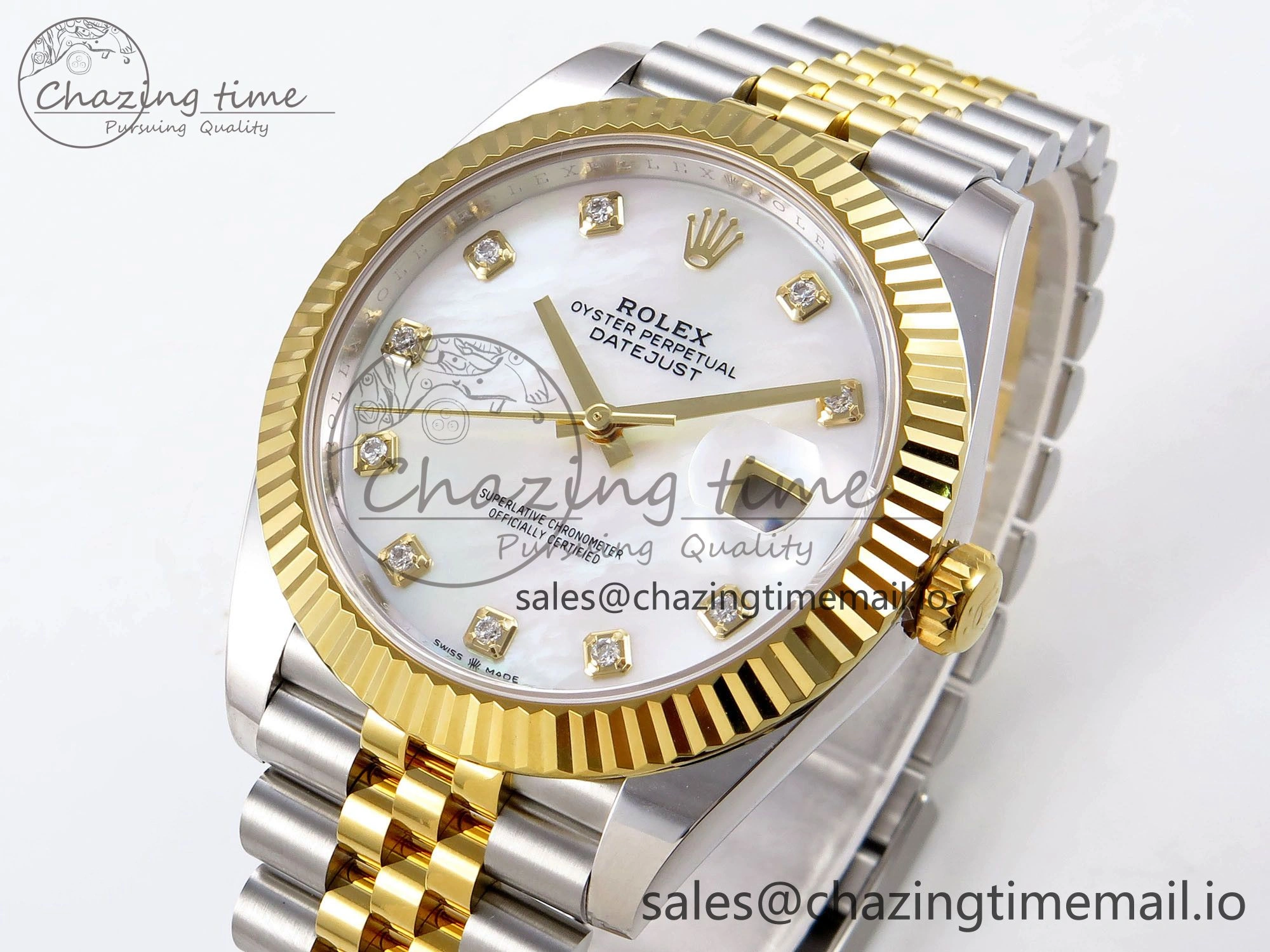 Functional DateJust 41 SS YG ARF 1:1 Best Edition 904L Steel White MOP Dial on Jubilee Bracelet SH3235 (Gain Weight) 1222
