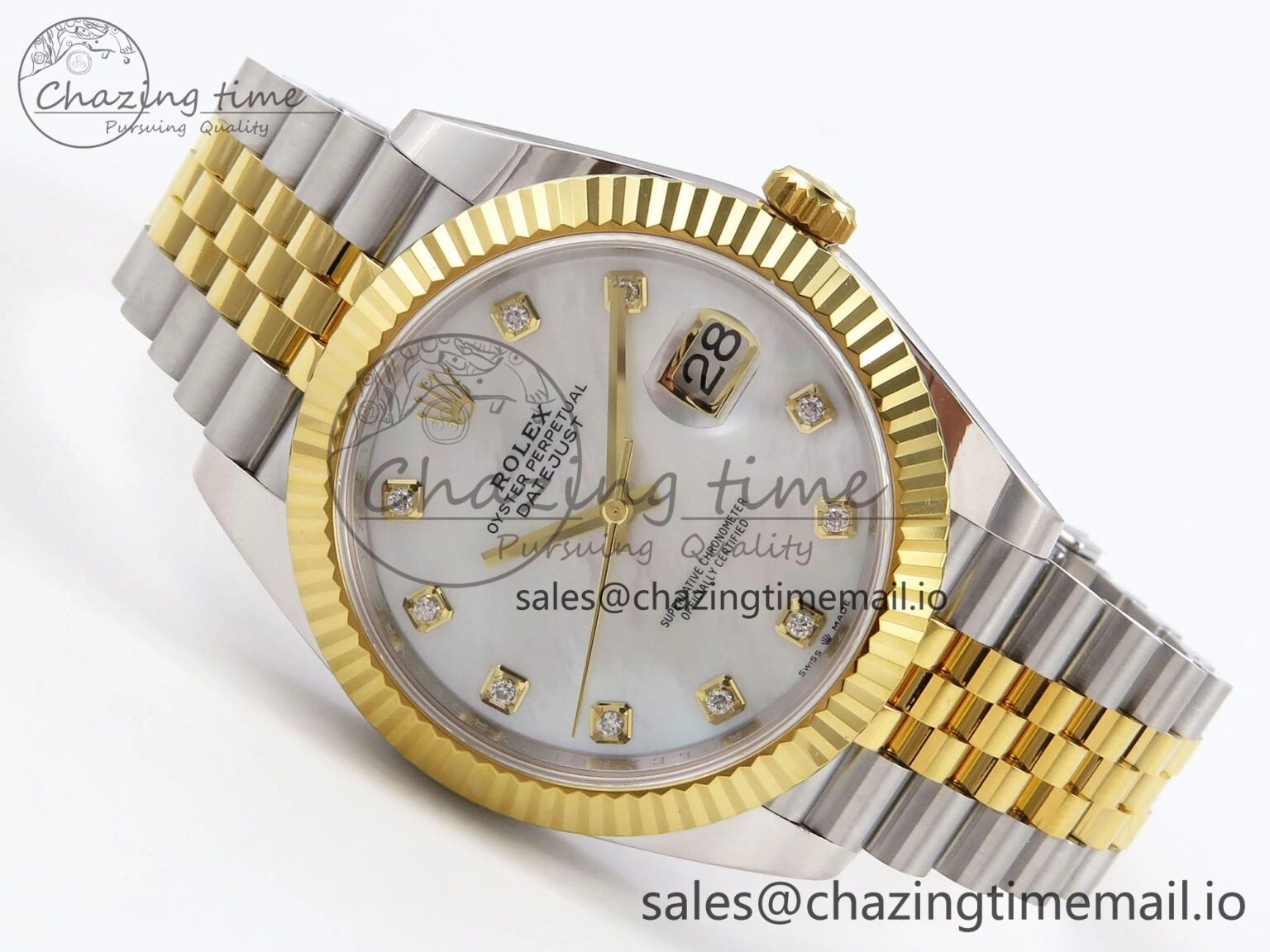 DateJust 41 SS YG ARF 1:1 Best Edition 904L Steel White MOP Dial on Jubilee Bracelet SH Casual 1248