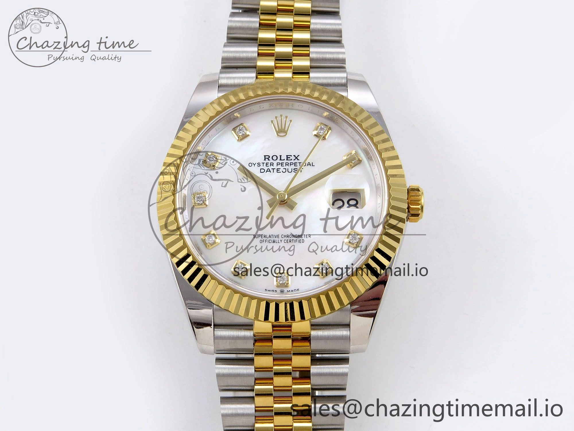 DateJust 41 SS YG ARF 1:1 Best Edition 904L Steel White MOP Dial on Jubilee Bracelet SH Casual 1248