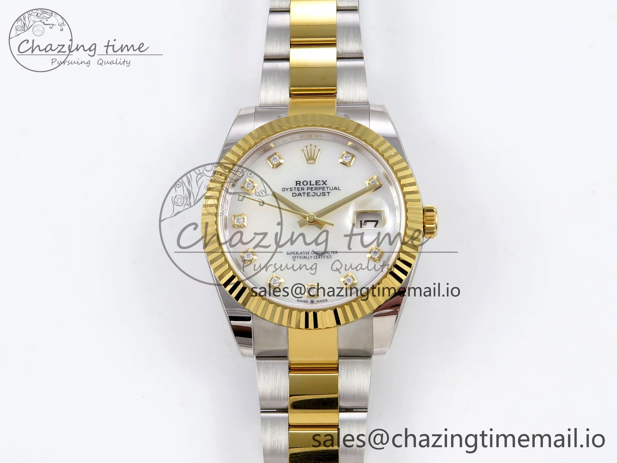 TravelReady DateJust 41 SS YG ARF 1:1 Best Edition 904L Steel White MOP Dial on Oyster Bracelet SH 1257