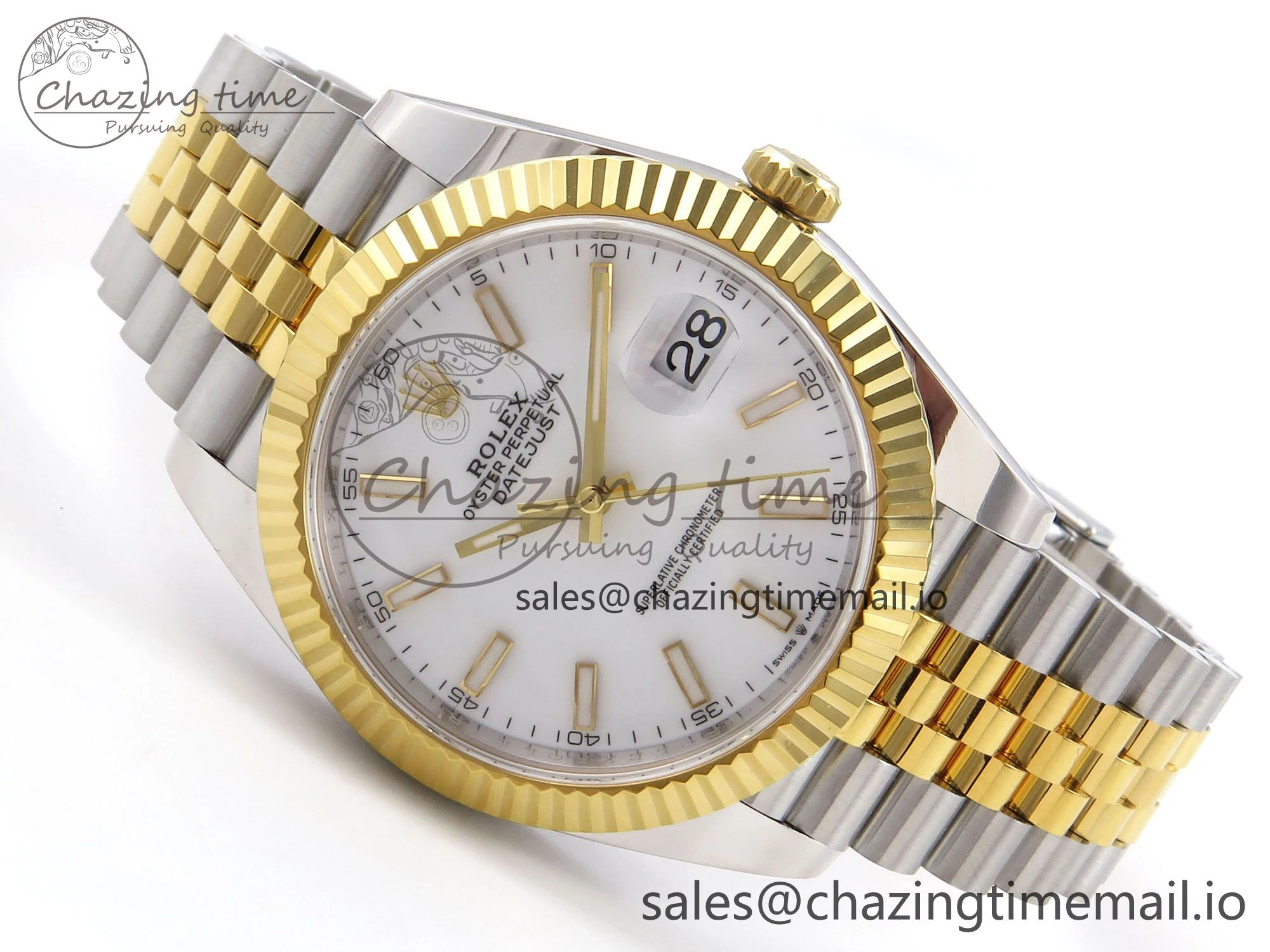 Attractive DateJust 41 SS YG ARF 1:1 Best Edition 904L Steel White Stick Dial on Jubilee Bracelet SH3235 (Gain Weight) 1223