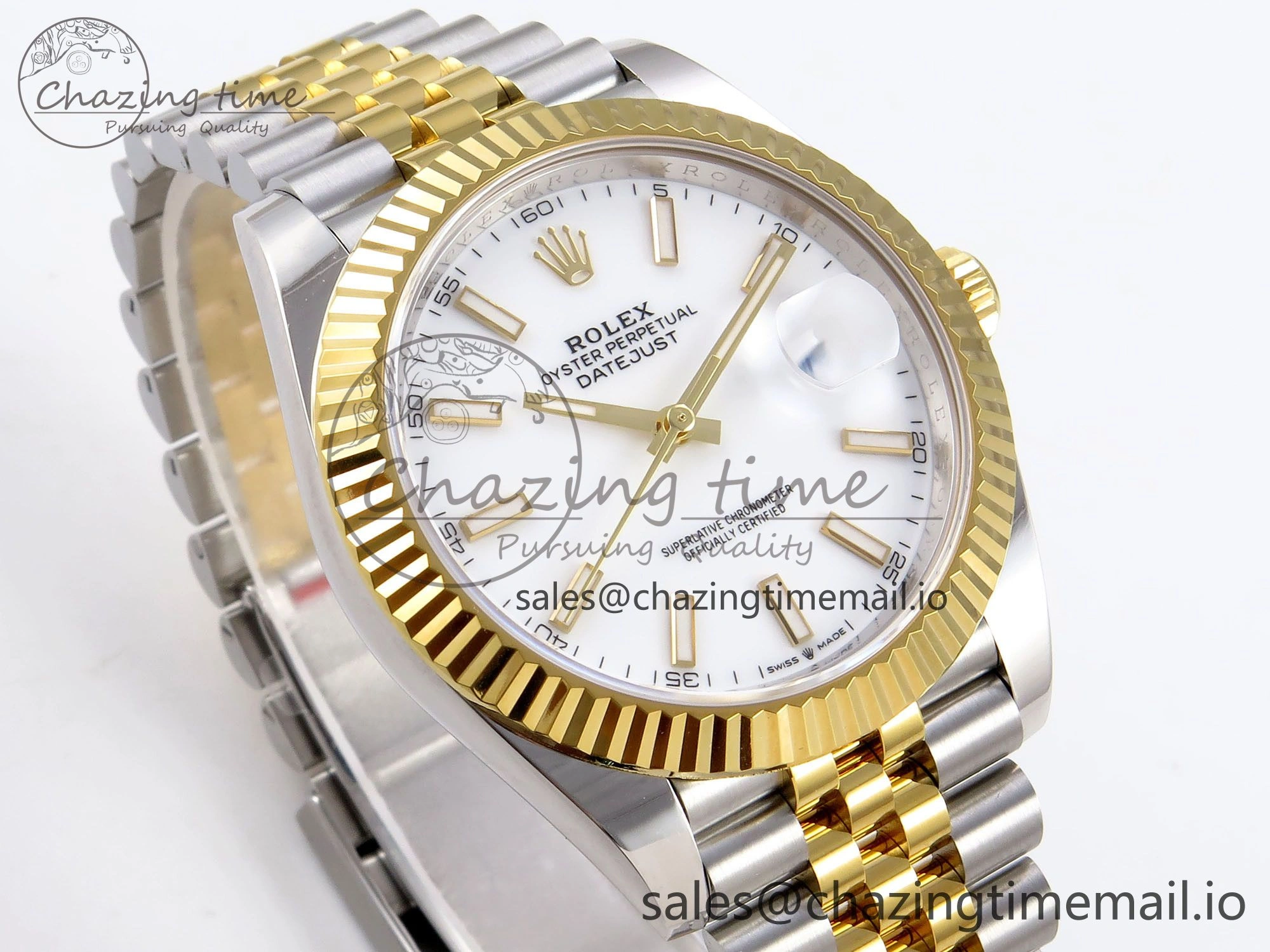 Attractive DateJust 41 SS YG ARF 1:1 Best Edition 904L Steel White Stick Dial on Jubilee Bracelet SH3235 (Gain Weight) 1223