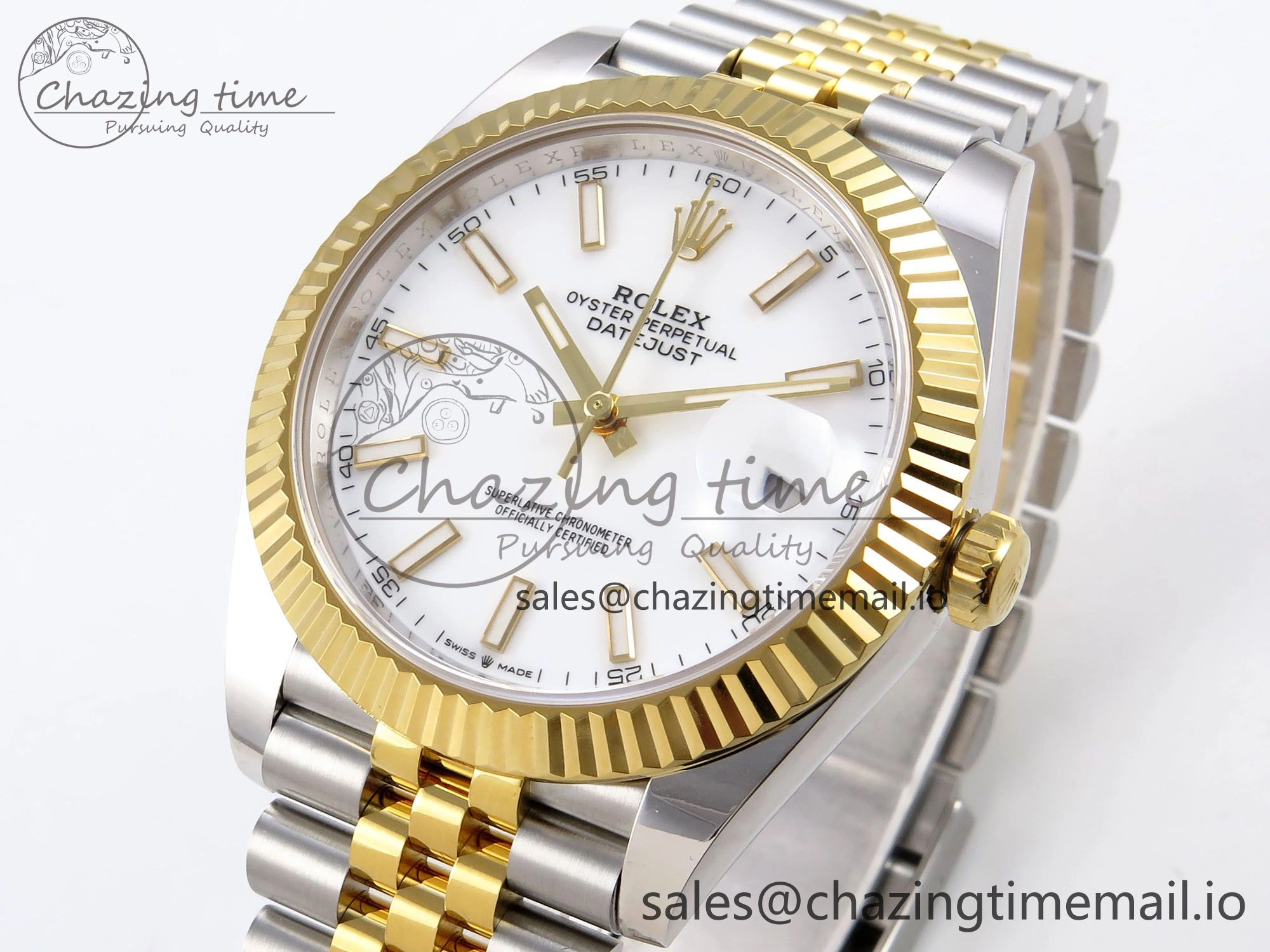 Attractive DateJust 41 SS YG ARF 1:1 Best Edition 904L Steel White Stick Dial on Jubilee Bracelet SH3235 (Gain Weight) 1223