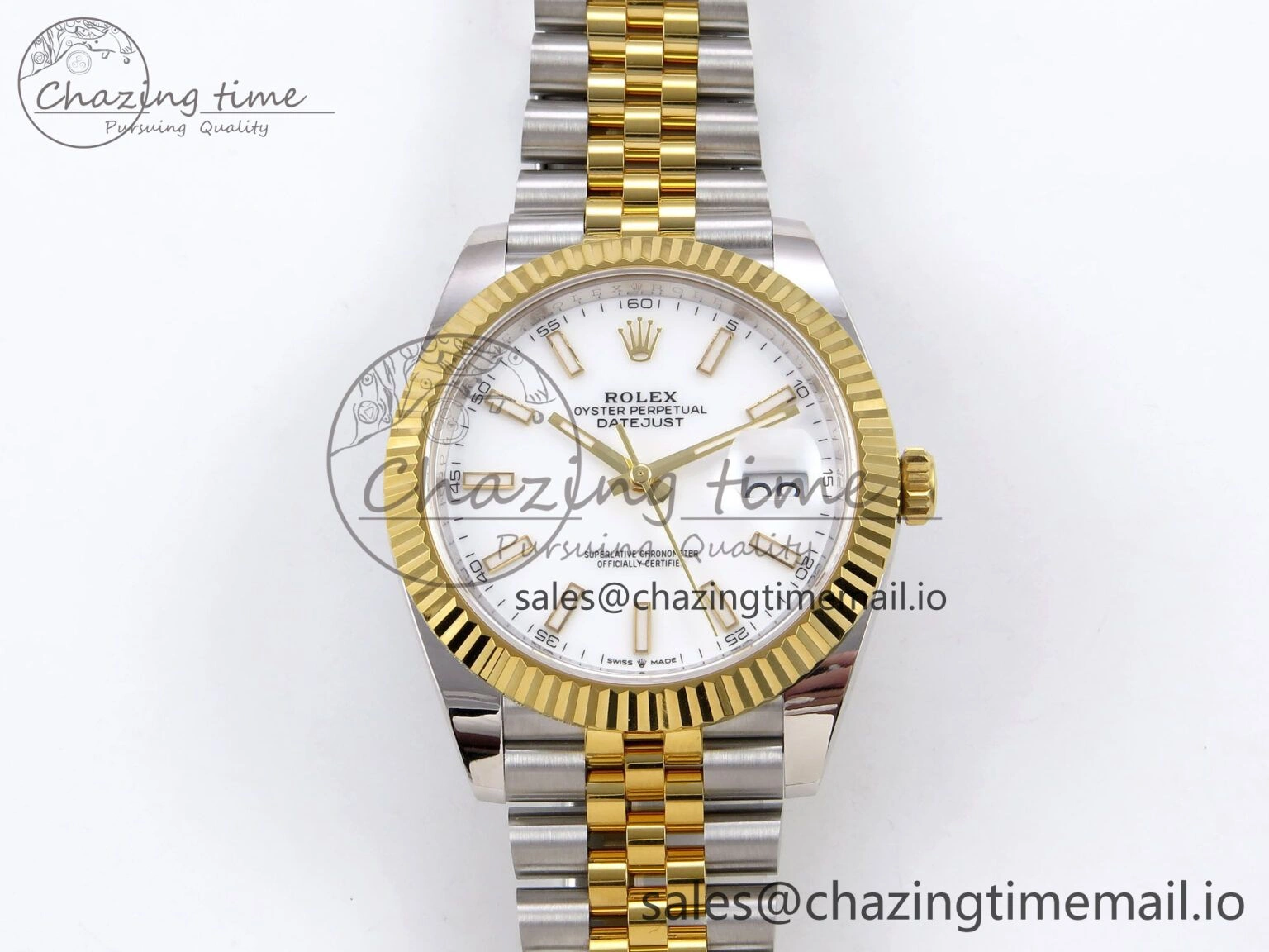 DateJust 41 SS YG ARF 1:1 Best Edition 904L Steel White Stick Dial on Jubilee Bracelet SH Cozy 1252