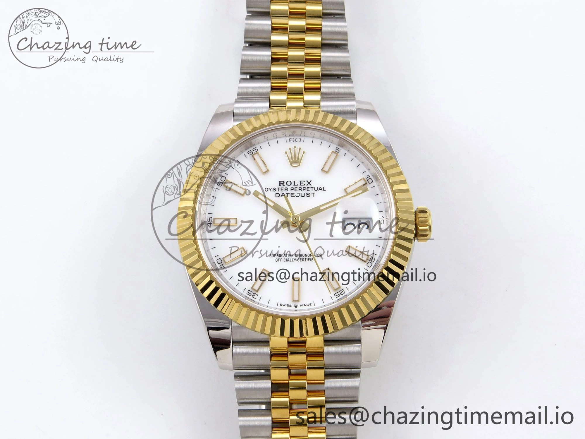 DateJust 41 SS YG ARF 1:1 Best Edition 904L Steel White Stick Dial on Jubilee Bracelet SH Cozy 1252