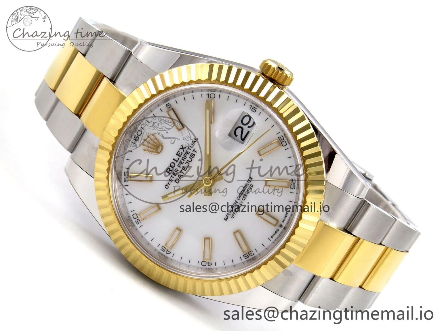 DateJust 41 SS YG ARF 1:1 Best Edition 904L Steel White Stick Dial on Oyster Bracelet SH3235 (Gain Weight) TopPick 1233
