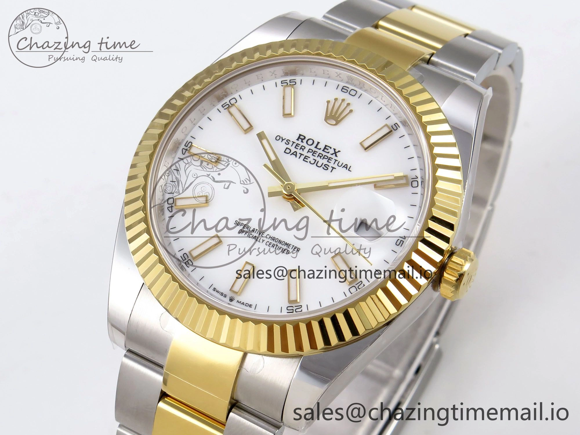 DateJust 41 SS YG ARF 1:1 Best Edition 904L Steel White Stick Dial on Oyster Bracelet SH3235 (Gain Weight) TopPick 1233