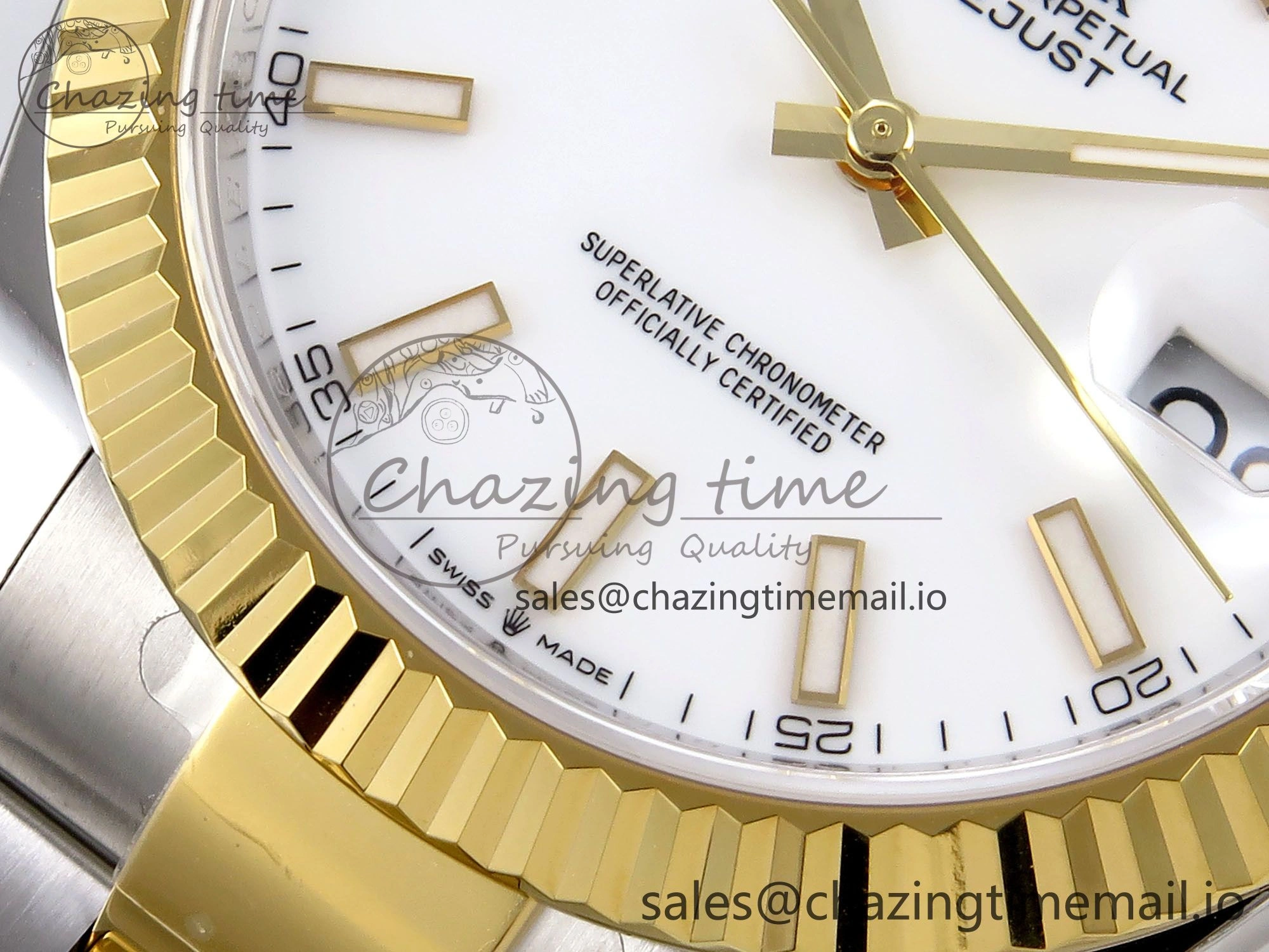WrinkleFree DateJust 41 SS YG ARF 1:1 Best Edition 904L Steel White Stick Dial on Oyster Bracelet SH 1261