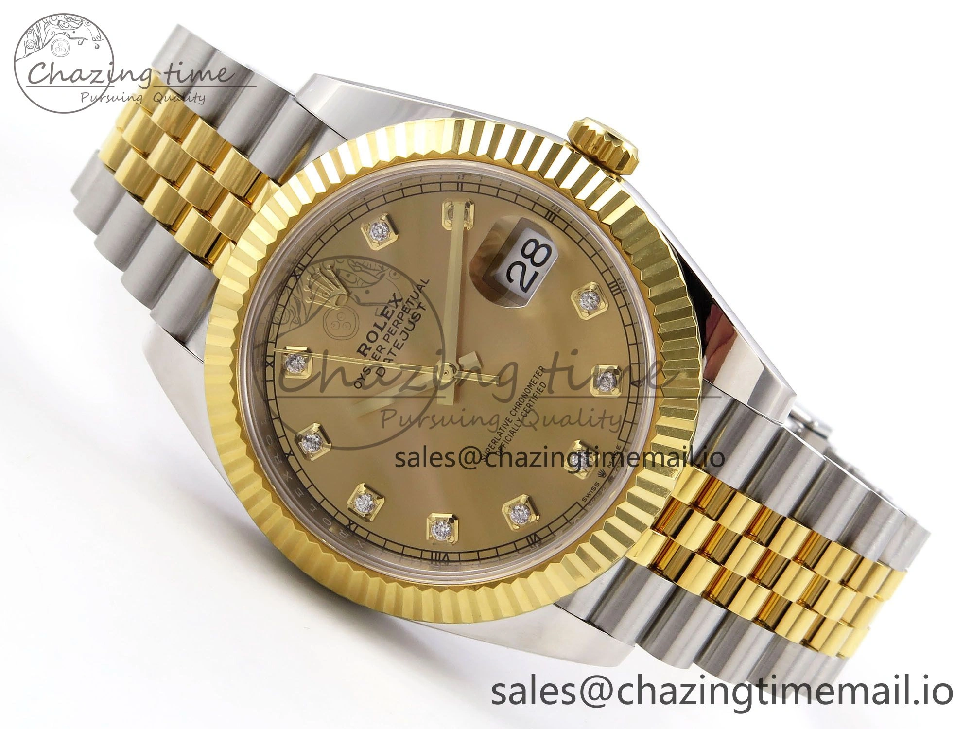 Stylish DateJust 41 SS YG ARF 1:1 Best Edition 904L Steel YG Diamonds Dial on Jubilee Bracelet SH 1246