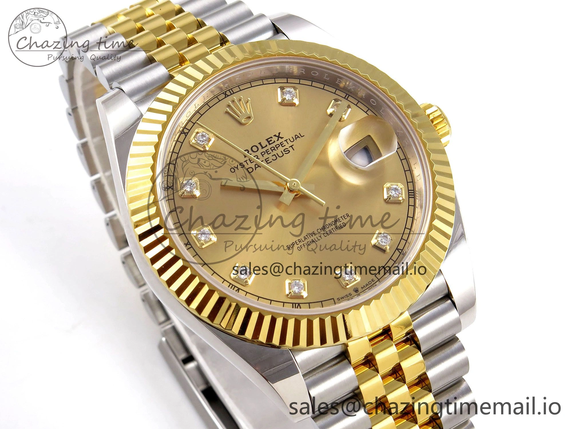 Stylish DateJust 41 SS YG ARF 1:1 Best Edition 904L Steel YG Diamonds Dial on Jubilee Bracelet SH 1246