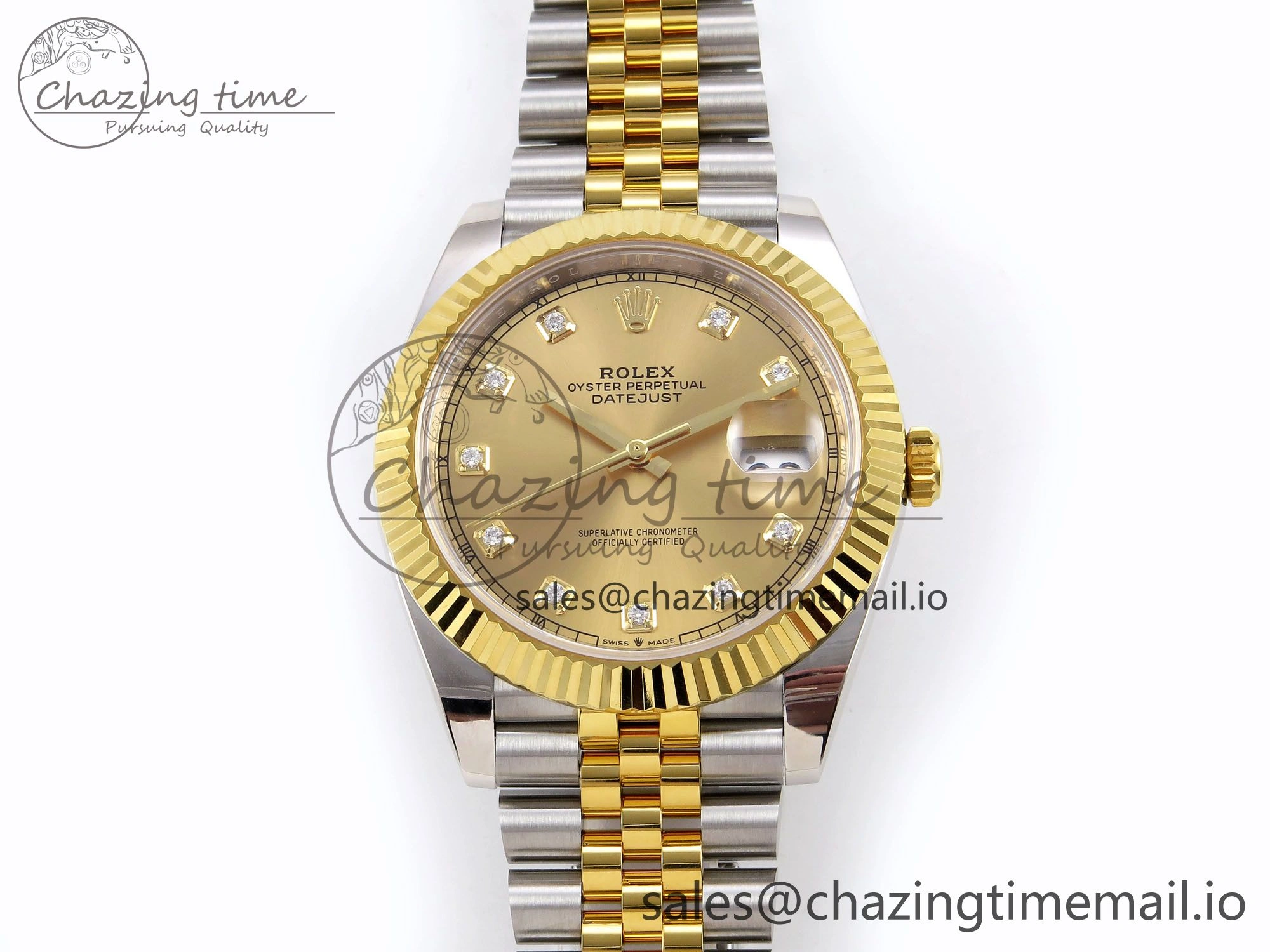 Stylish DateJust 41 SS YG ARF 1:1 Best Edition 904L Steel YG Diamonds Dial on Jubilee Bracelet SH 1246