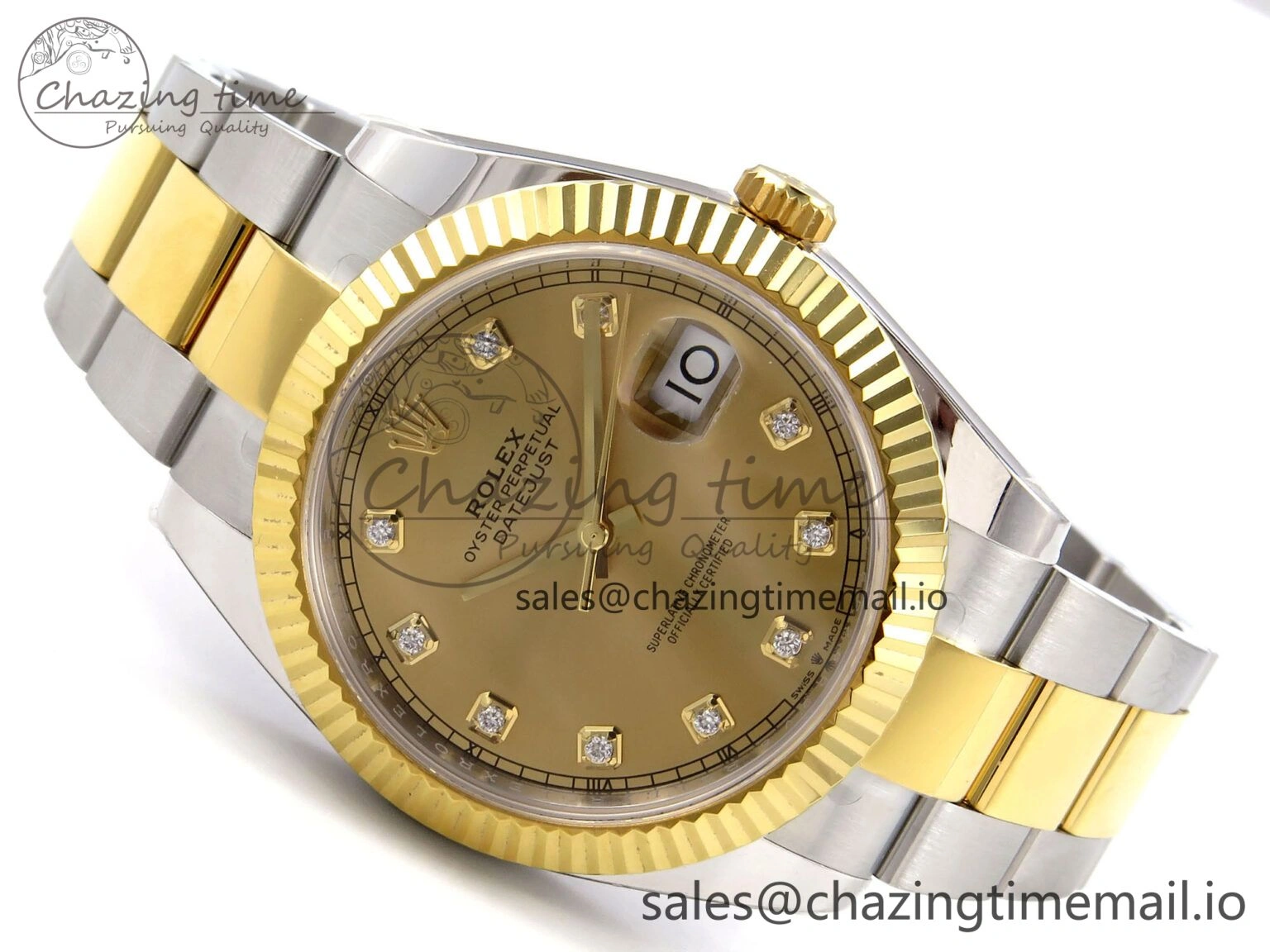 DateJust 41 SS YG ARF 1:1 Best Edition 904L Steel YG Diamonds Dial on Oyster Bracelet SH OdorResistant 1256