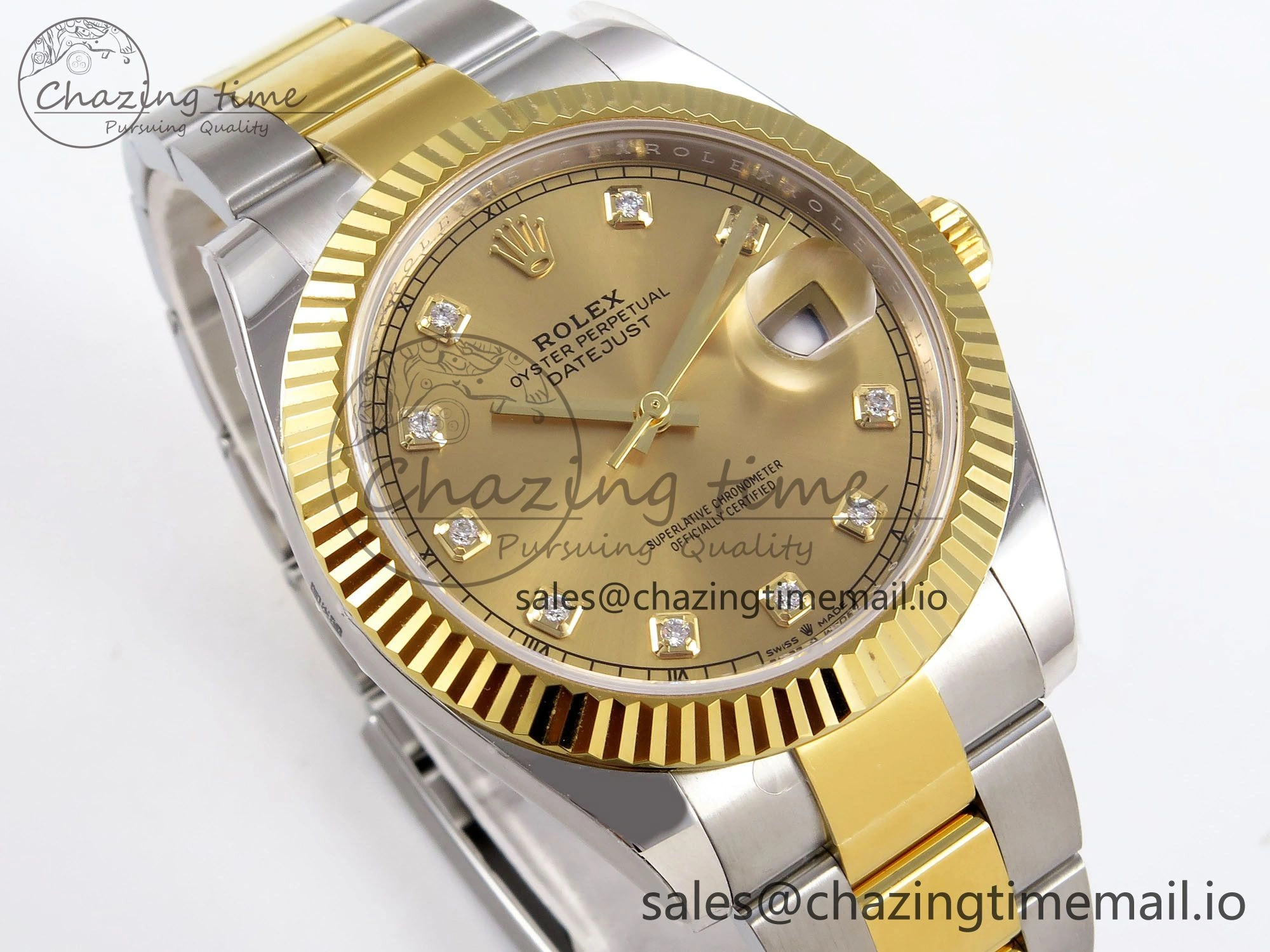 DateJust 41 SS YG ARF 1:1 Best Edition 904L Steel YG Diamonds Dial on Oyster Bracelet SH OdorResistant 1256