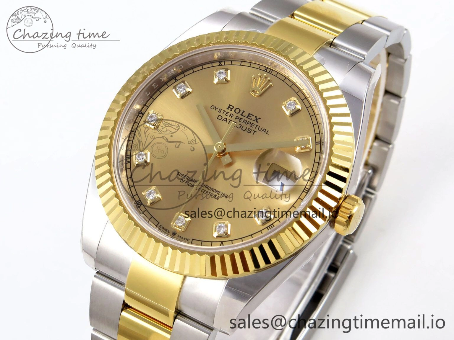 DateJust 41 SS YG ARF 1:1 Best Edition 904L Steel YG Diamonds Dial on Oyster Bracelet SH OdorResistant 1256