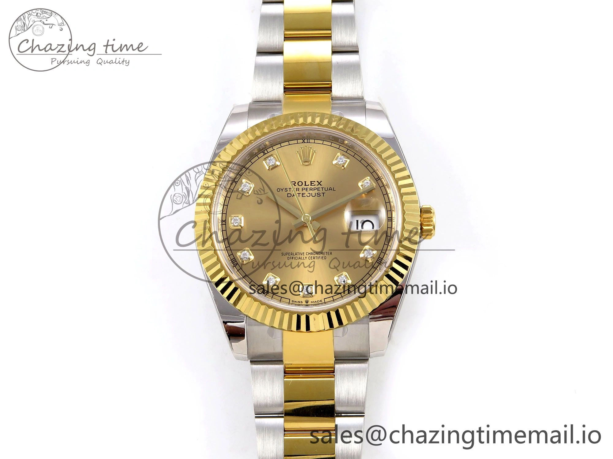 DateJust 41 SS YG ARF 1:1 Best Edition 904L Steel YG Diamonds Dial on Oyster Bracelet SH OdorResistant 1256