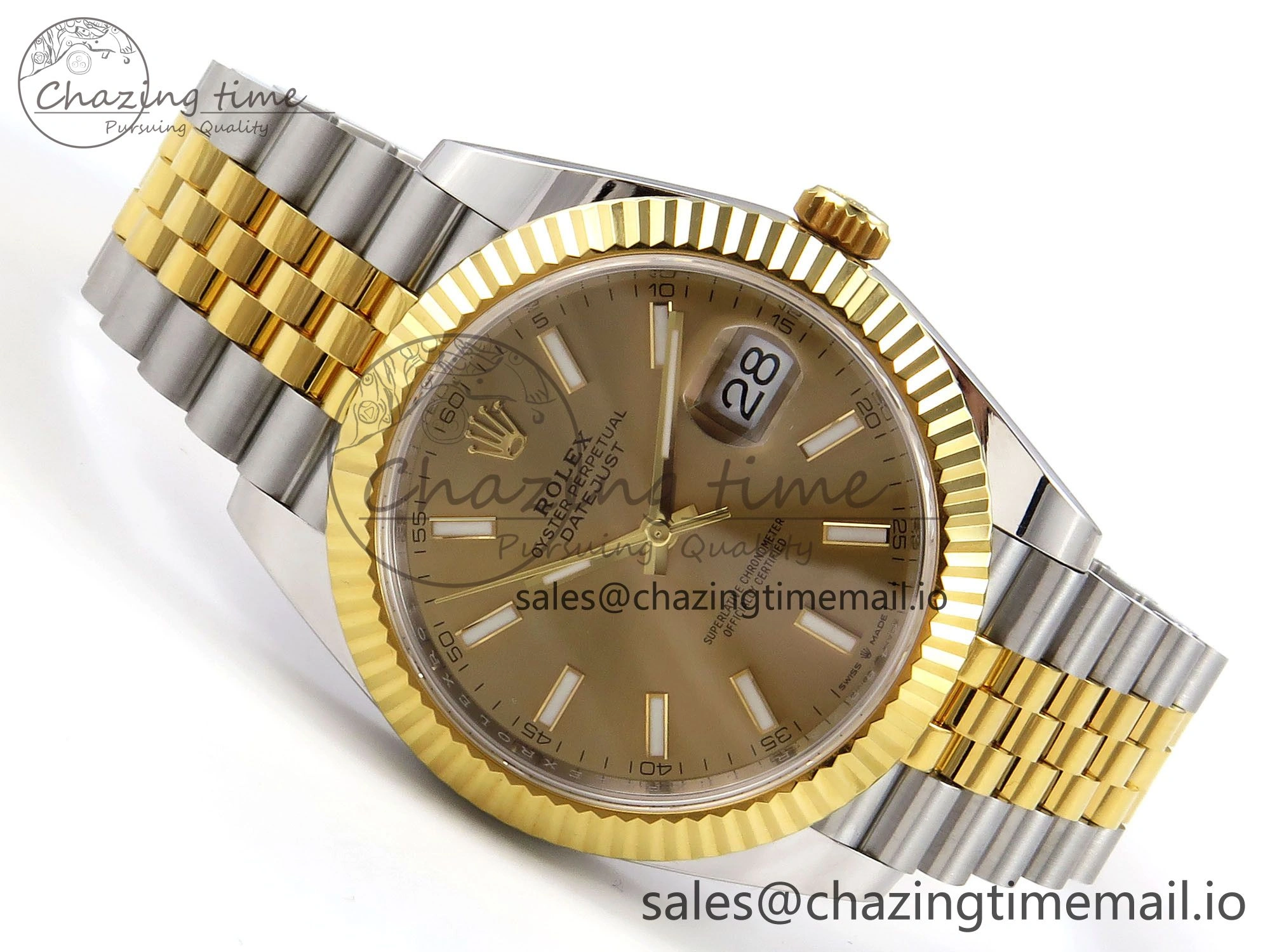 Affordable DateJust 41 SS YG ARF 1:1 Best Edition 904L Steel YG Stick Dial on Jubilee Bracelet SH 1253