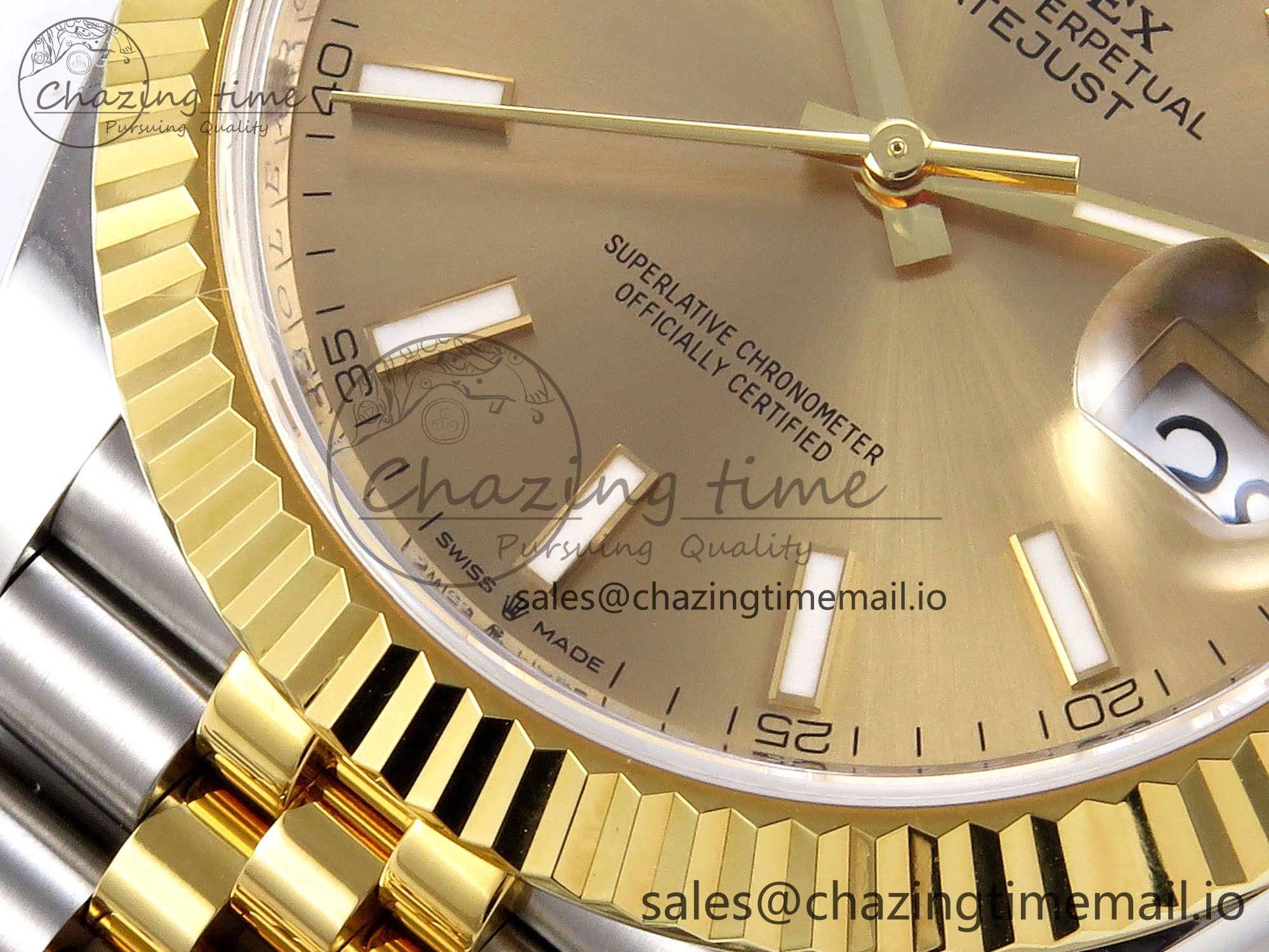 Affordable DateJust 41 SS YG ARF 1:1 Best Edition 904L Steel YG Stick Dial on Jubilee Bracelet SH 1253