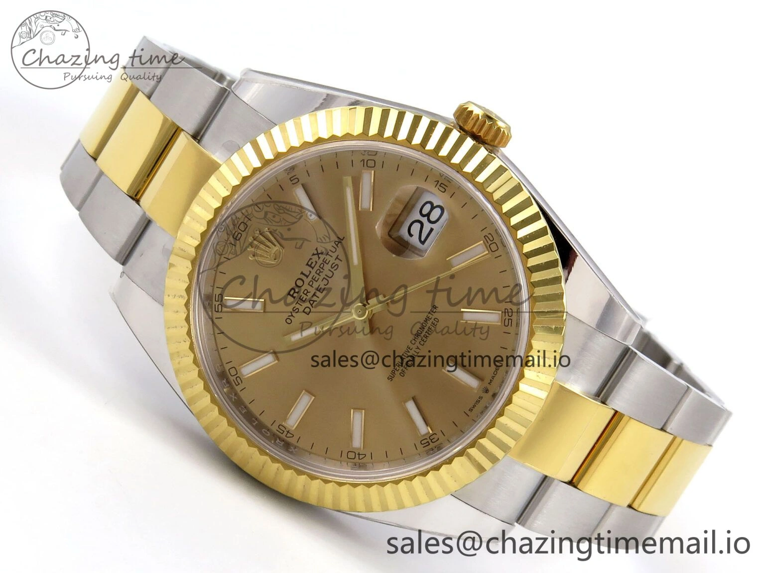 DateJust 41 SS YG ARF 1:1 Best Edition 904L Steel YG Stick Dial on Oyster Bracelet SH3235 (Gain Weight) Lightweight 1232