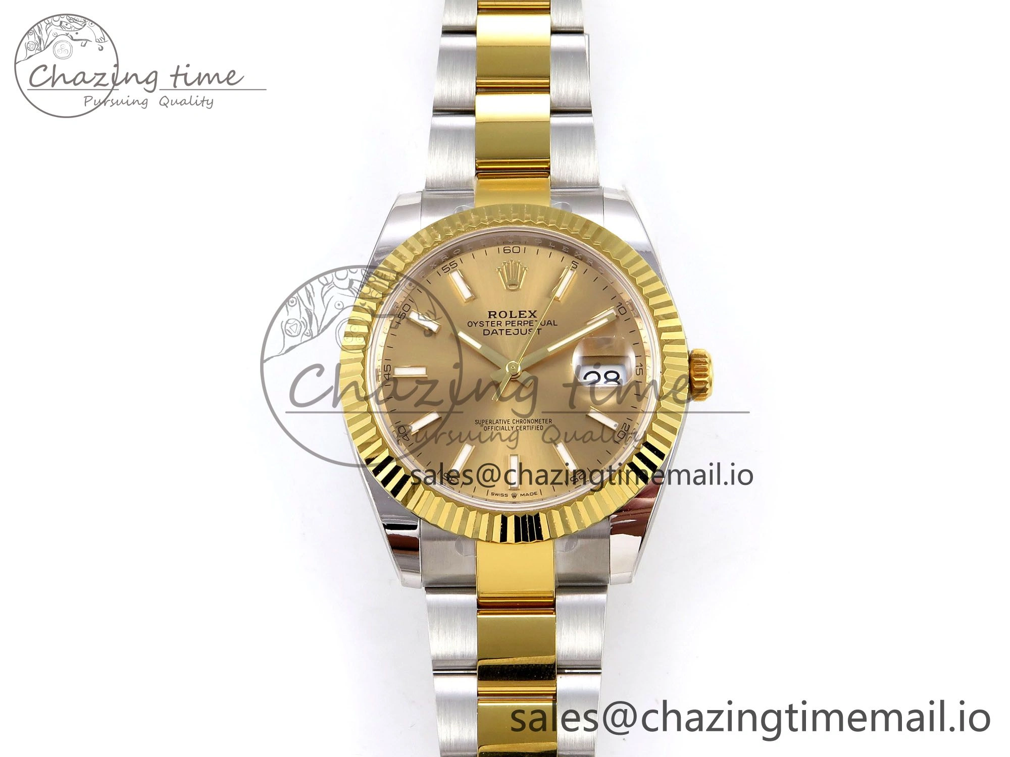 DateJust 41 SS YG ARF 1:1 Best Edition 904L Steel YG Stick Dial on Oyster Bracelet SH3235 (Gain Weight) Lightweight 1232