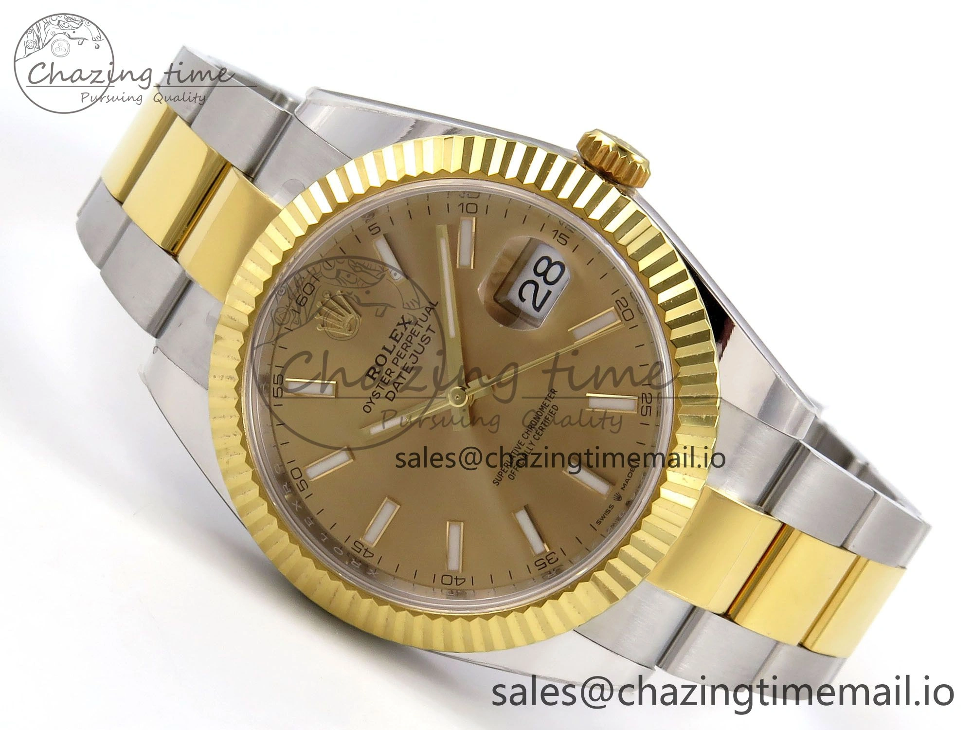 DateJust 41 SS YG ARF 1:1 Best Edition 904L Steel YG Stick Dial on Oyster Bracelet SH Casual 1260