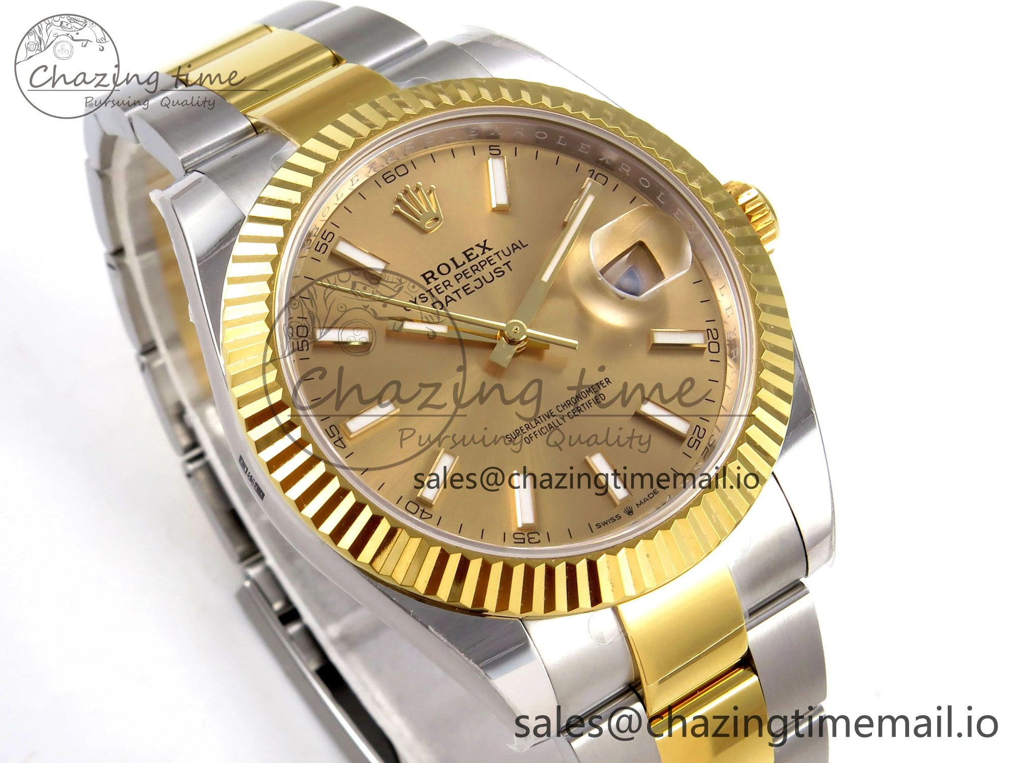 DateJust 41 SS YG ARF 1:1 Best Edition 904L Steel YG Stick Dial on Oyster Bracelet SH Casual 1260