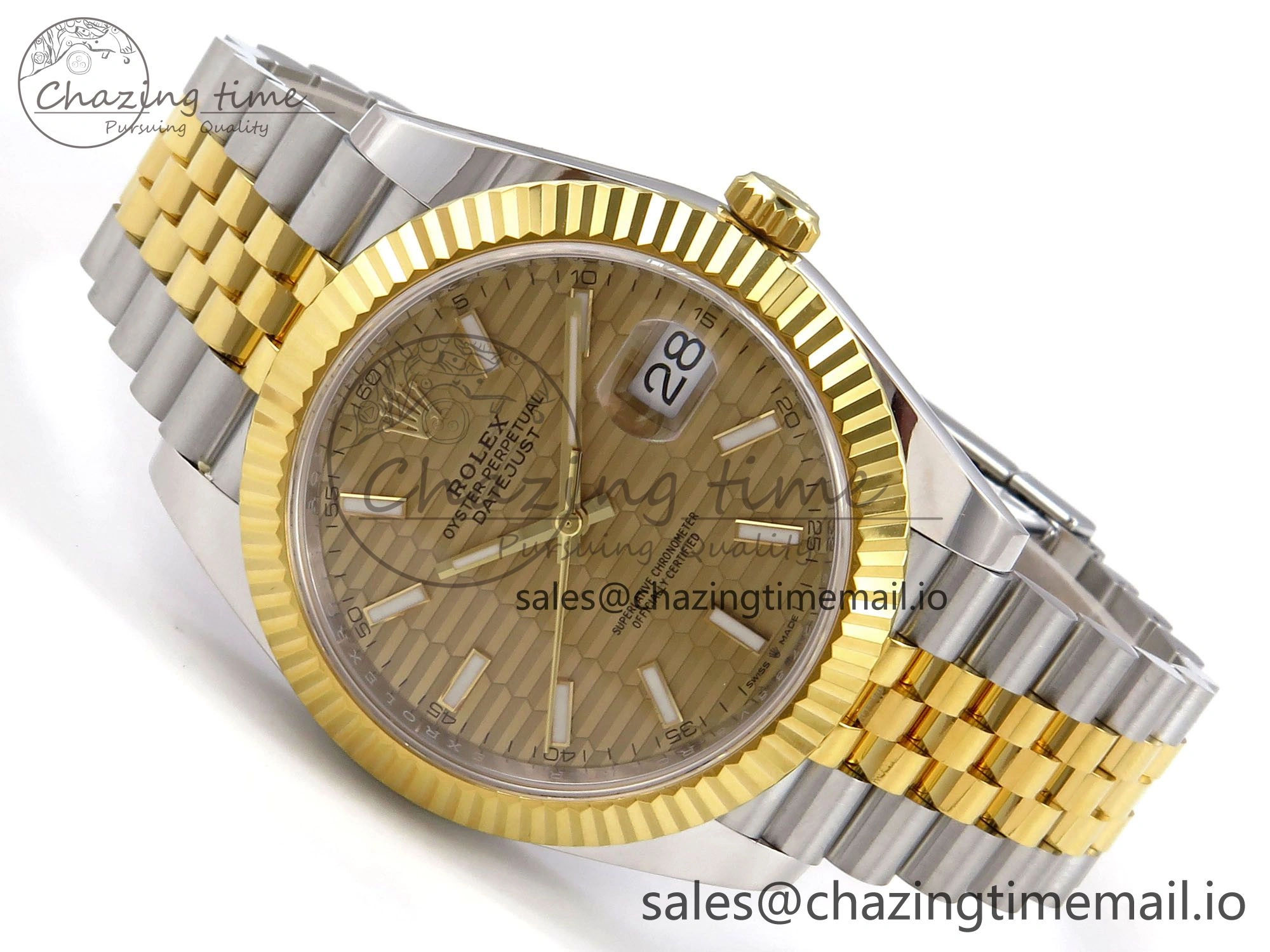 Bold DateJust 41 SS YG ARF 1:1 Best Edition 904L Steel YG Textured Stick Dial on Jubilee Bracelet SH3235 (Gain Weight) 1226