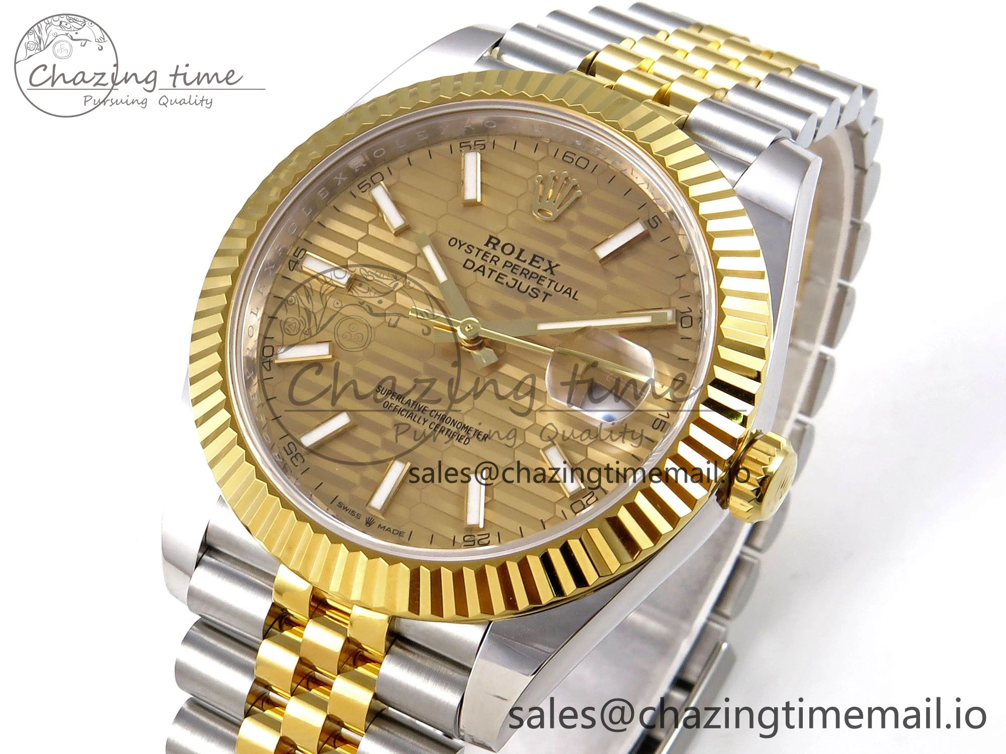 Bold DateJust 41 SS YG ARF 1:1 Best Edition 904L Steel YG Textured Stick Dial on Jubilee Bracelet SH3235 (Gain Weight) 1226
