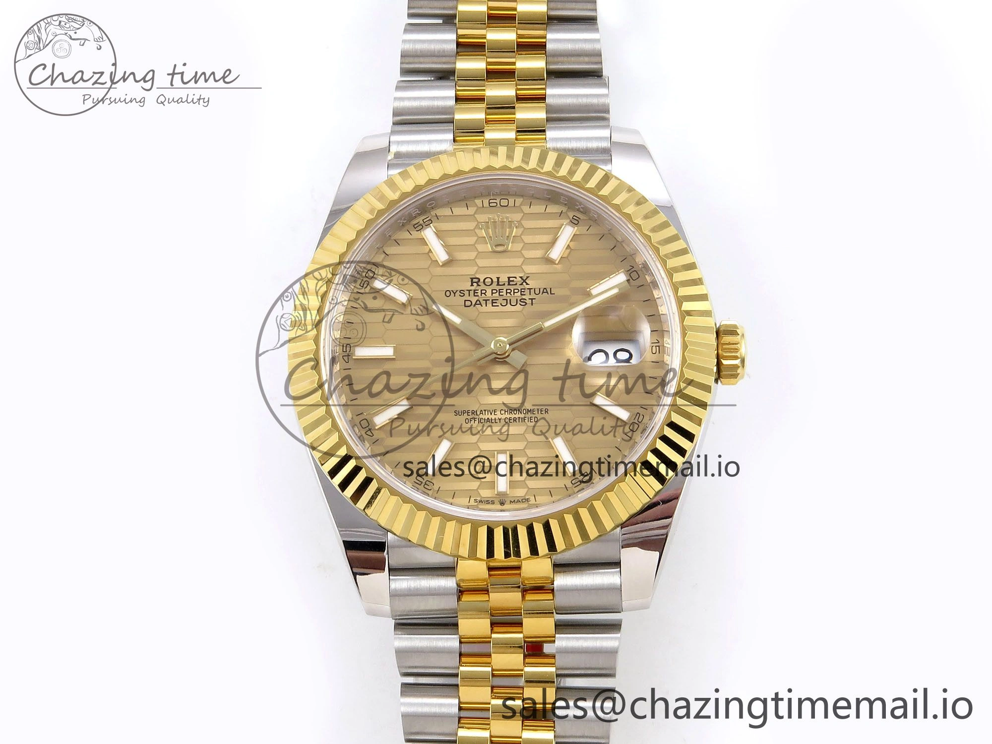 Bold DateJust 41 SS YG ARF 1:1 Best Edition 904L Steel YG Textured Stick Dial on Jubilee Bracelet SH3235 (Gain Weight) 1226