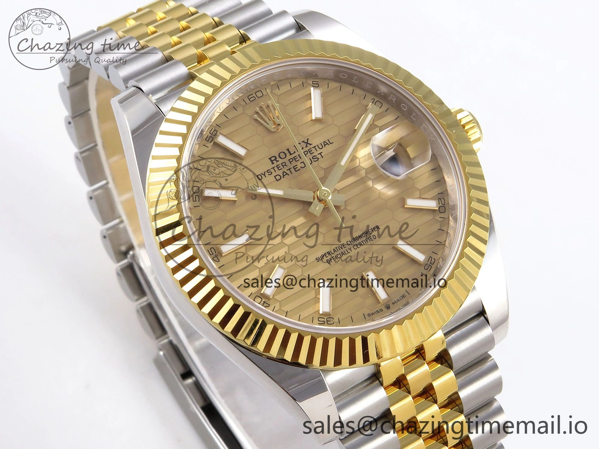 DateJust 41 SS YG ARF 1:1 Best Edition 904L Steel YG Textured Stick Dial on Jubilee Bracelet SH TopPick 1250