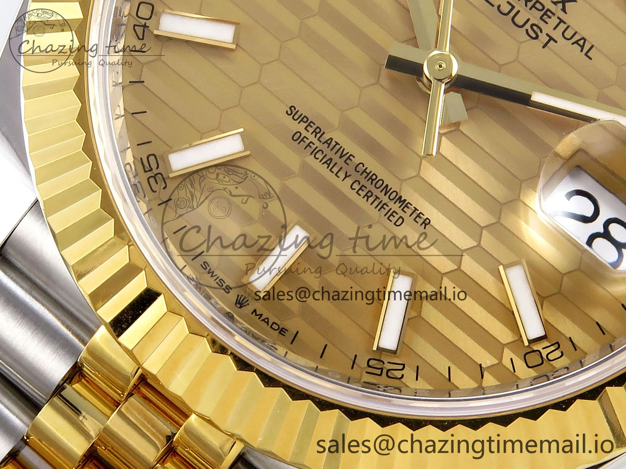 DateJust 41 SS YG ARF 1:1 Best Edition 904L Steel YG Textured Stick Dial on Jubilee Bracelet SH TopPick 1250