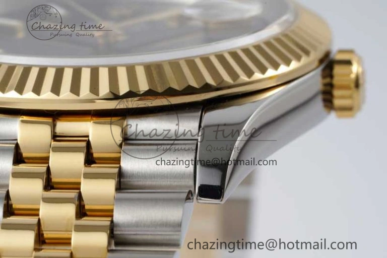 Breathable DateJust 41 SS YG JDF 1:1 Best Edition 904L Steel Black Stick Dial on SS YG Jubilee Bracelet VR3235 V 2113