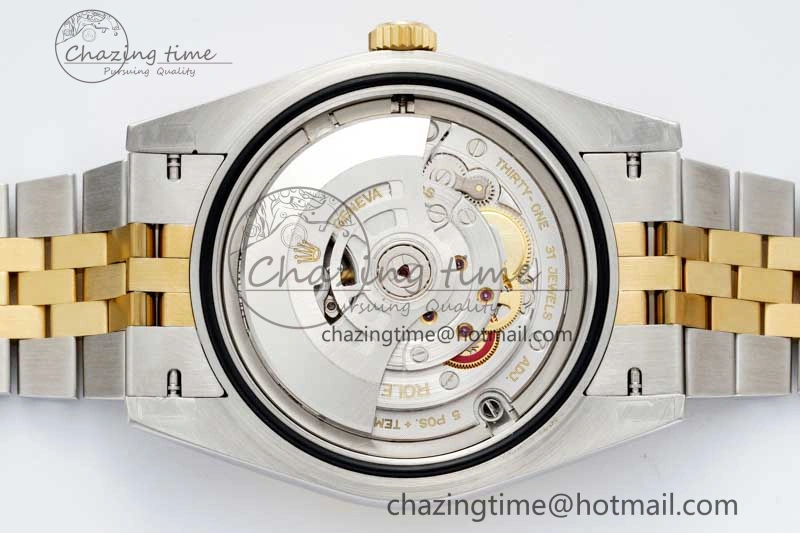 Breathable DateJust 41 SS YG JDF 1:1 Best Edition 904L Steel Black Stick Dial on SS YG Jubilee Bracelet VR3235 V 2113
