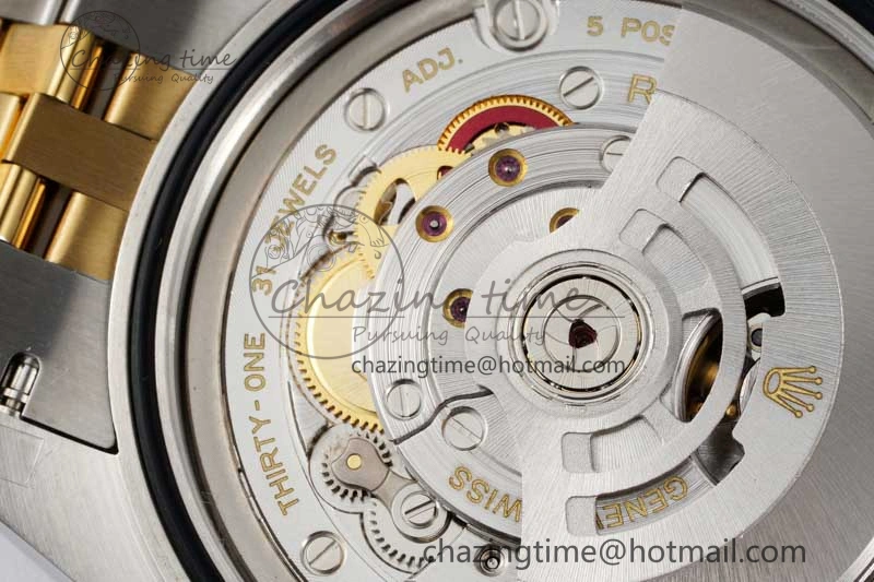 Breathable DateJust 41 SS YG JDF 1:1 Best Edition 904L Steel Black Stick Dial on SS YG Jubilee Bracelet VR3235 V 2113
