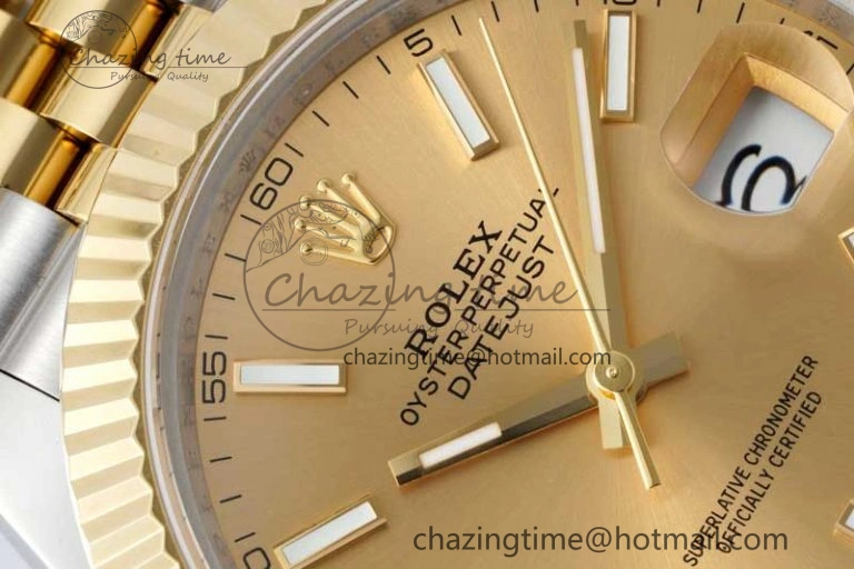 TravelReady DateJust 41 SS YG JDF 1:1 Best Edition 904L Steel YG Stick Dial on SS YG Jubilee Bracelet VR3235 V 2112