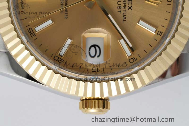 TravelReady DateJust 41 SS YG JDF 1:1 Best Edition 904L Steel YG Stick Dial on SS YG Jubilee Bracelet VR3235 V 2112