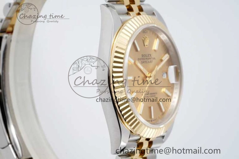 TravelReady DateJust 41 SS YG JDF 1:1 Best Edition 904L Steel YG Stick Dial on SS YG Jubilee Bracelet VR3235 V 2112