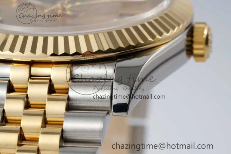 TravelReady DateJust 41 SS YG JDF 1:1 Best Edition 904L Steel YG Stick Dial on SS YG Jubilee Bracelet VR3235 V 2112
