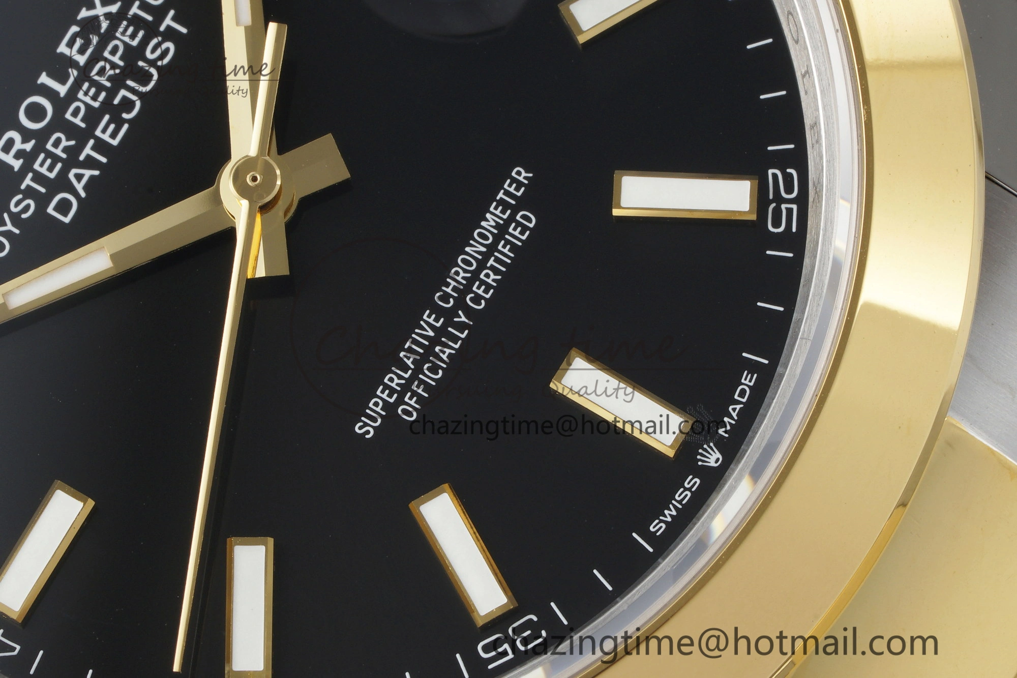 OnTrend DateJust 41 SS YG Polished Bezel KING 1:1 Best Edition 904L Steel Black Dial on Oyster Bracelet VR 2229