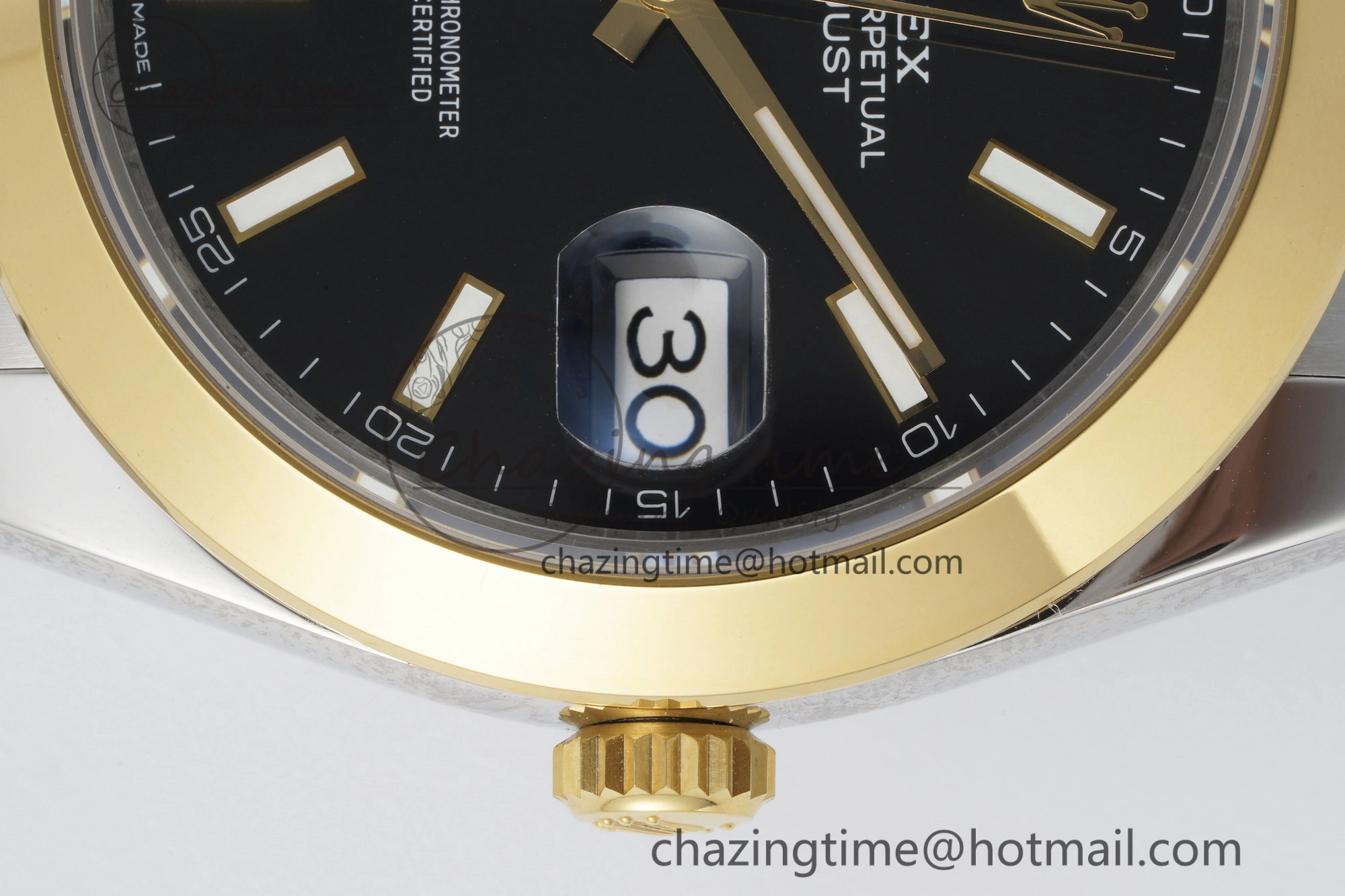 OnTrend DateJust 41 SS YG Polished Bezel KING 1:1 Best Edition 904L Steel Black Dial on Oyster Bracelet VR 2229