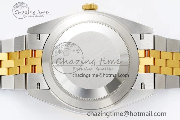 DateJust 41 SS YG Polished Bezel KING 1:1 Best Edition 904L Steel Gray Dial Green Roman on Jubilee Bracelet VR OnTrend 2225